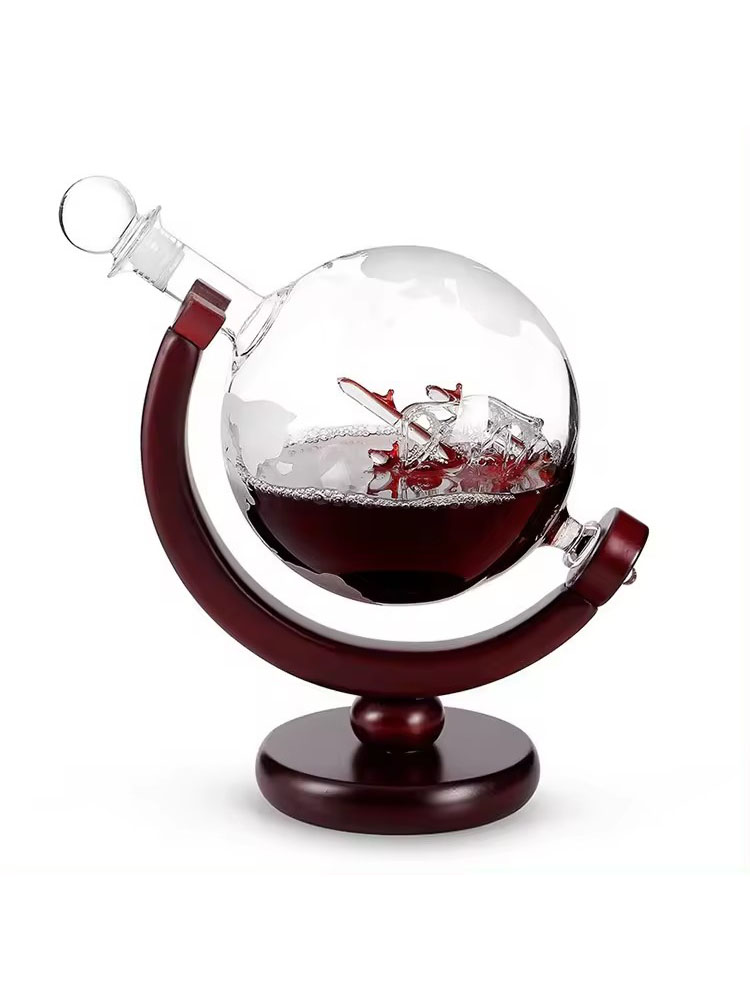 Decanter Globe Set - 30Oz Whiskey Globe Decanter 850ml Crystal
