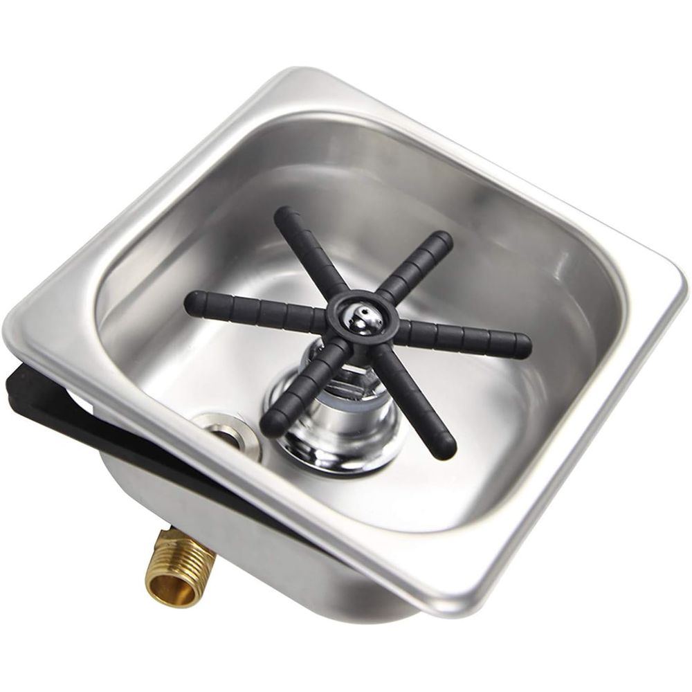 Home Bar Sink - Stainless Steel Sink Rinser, Glass &