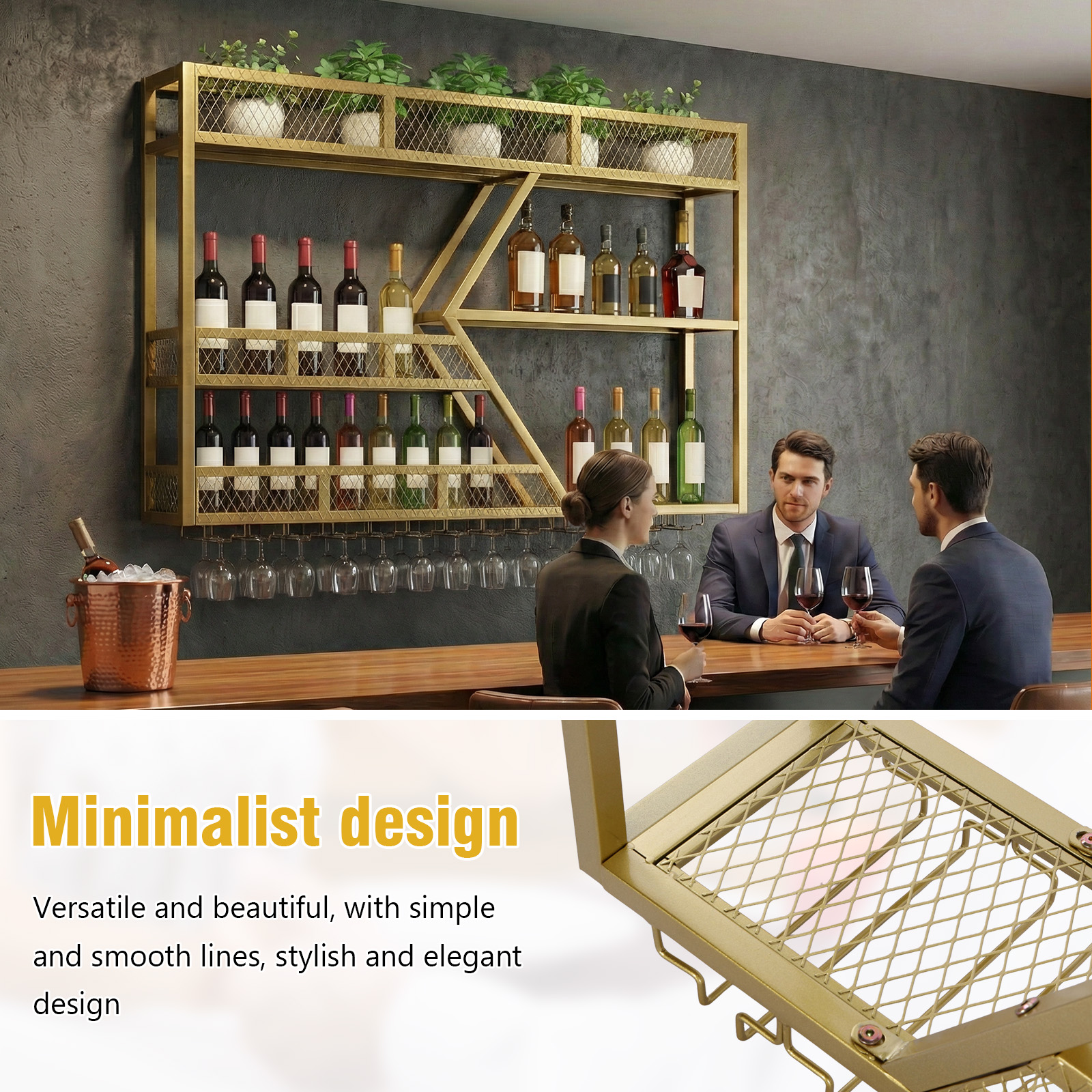 39in 3-Tiers Liquor Shelf Wall - Home Bar Shelf recensie en prijs