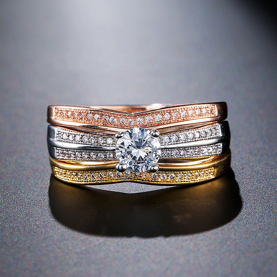 18K Multi Gold Ring 3pc Set fo - Bar Cart Gold recensie en prijs