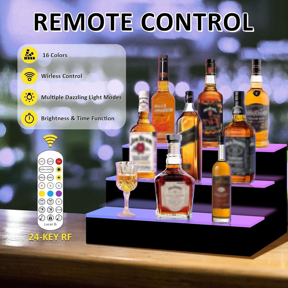 16 Inch 3 Step LED Lighted Liq - Home Bar Shelf recensie en prijs