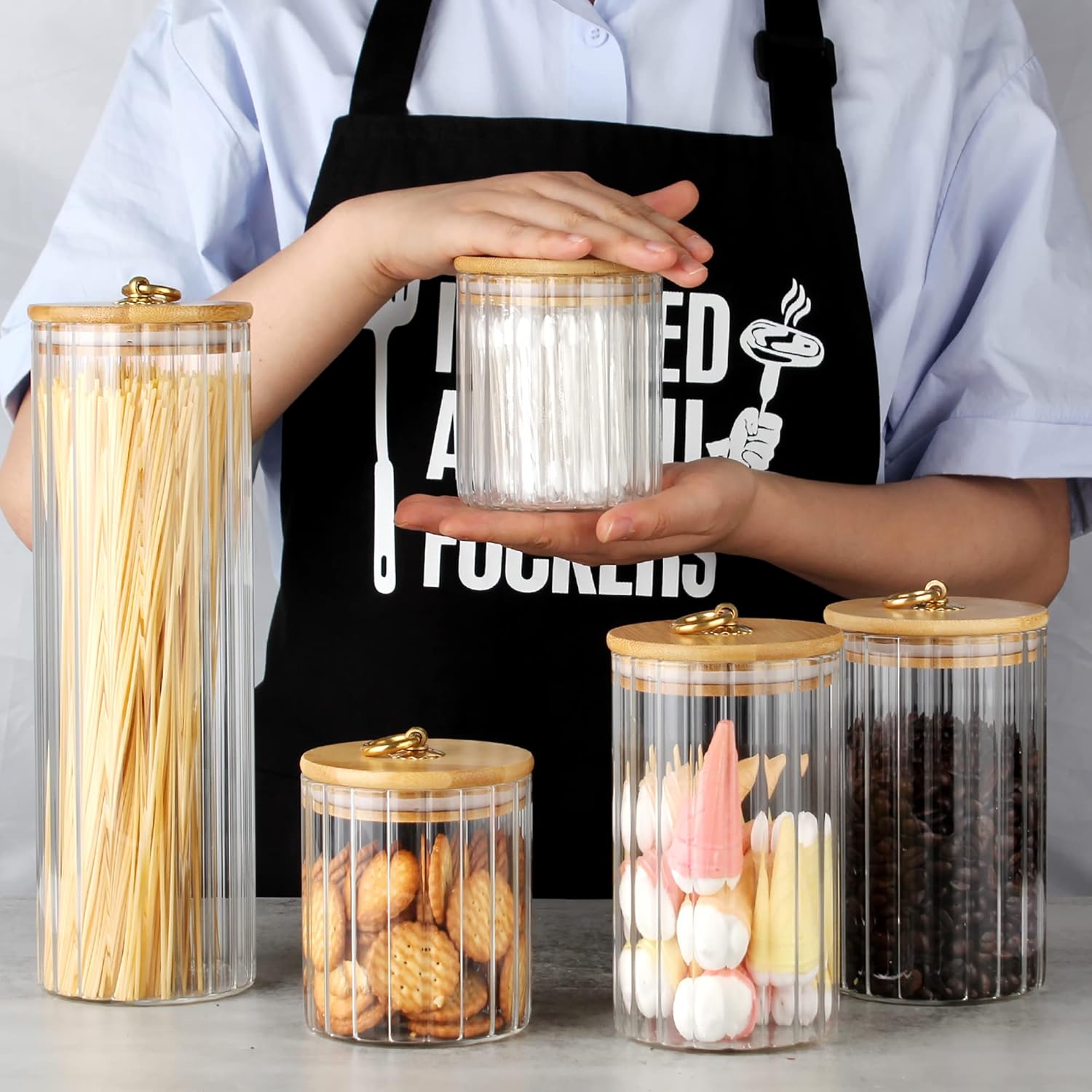 Glass Storage Jars Set of 5, D - Home Bar Set recensie en prijs