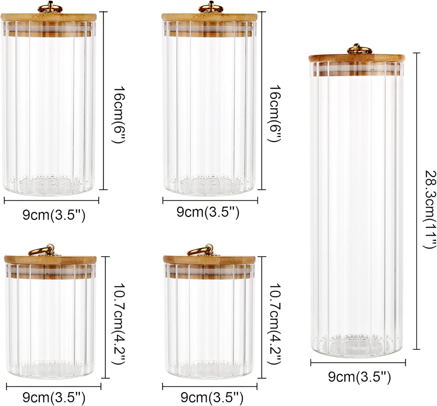 Glass Storage Jars Set of 5, D - Home Bar Set recensie en prijs