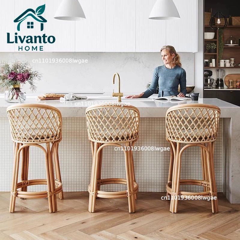Natural Rattan Bar Stools with - Home Bar Seating recensie en prijs