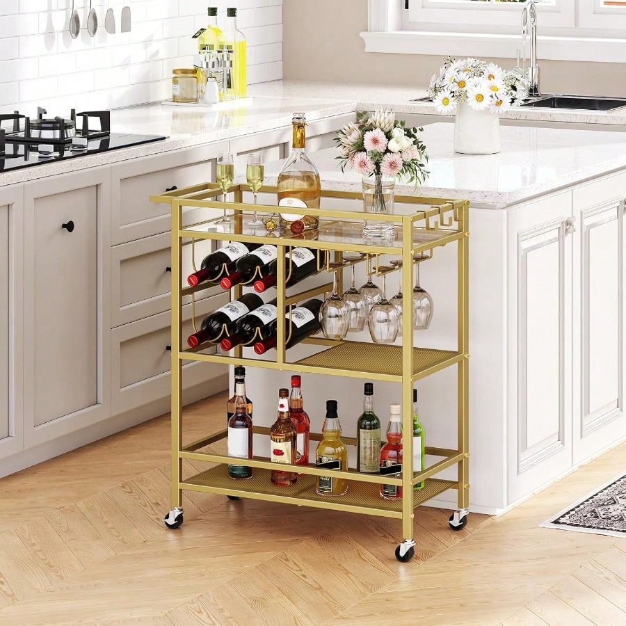 Bar Cart Home, 3-Tier Serving  - Bar Cart Gold recensie en prijs