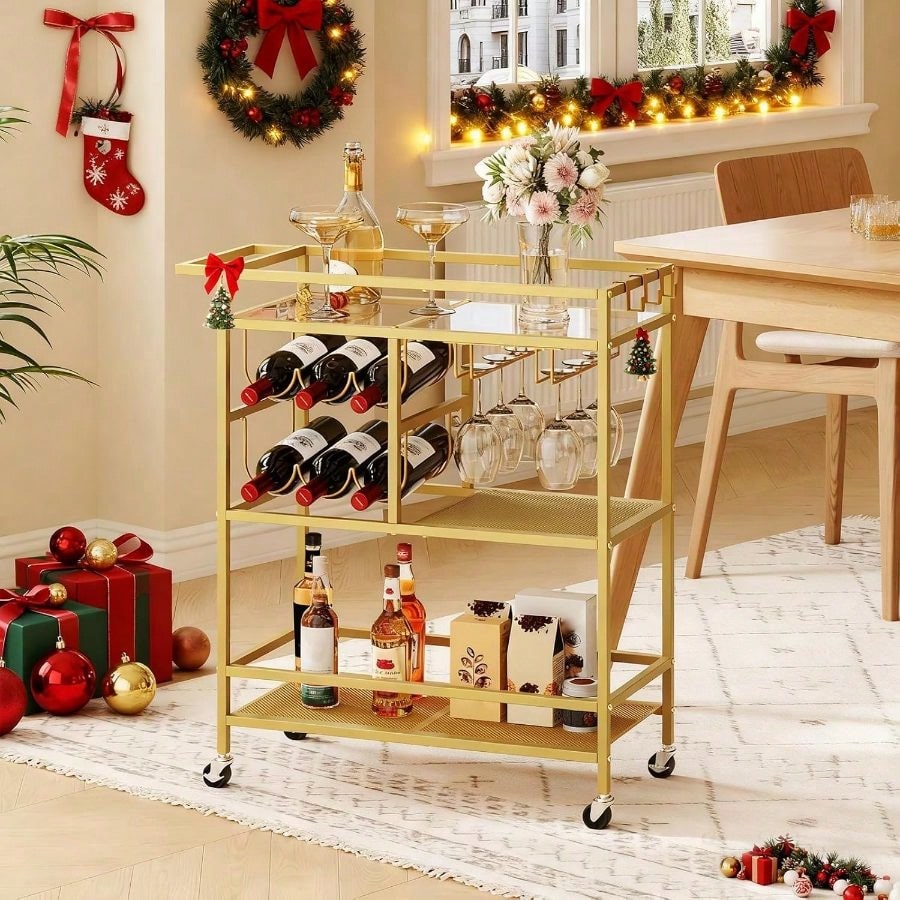 Bar Cart Home, 3-Tier Serving  - Bar Cart Gold recensie en prijs