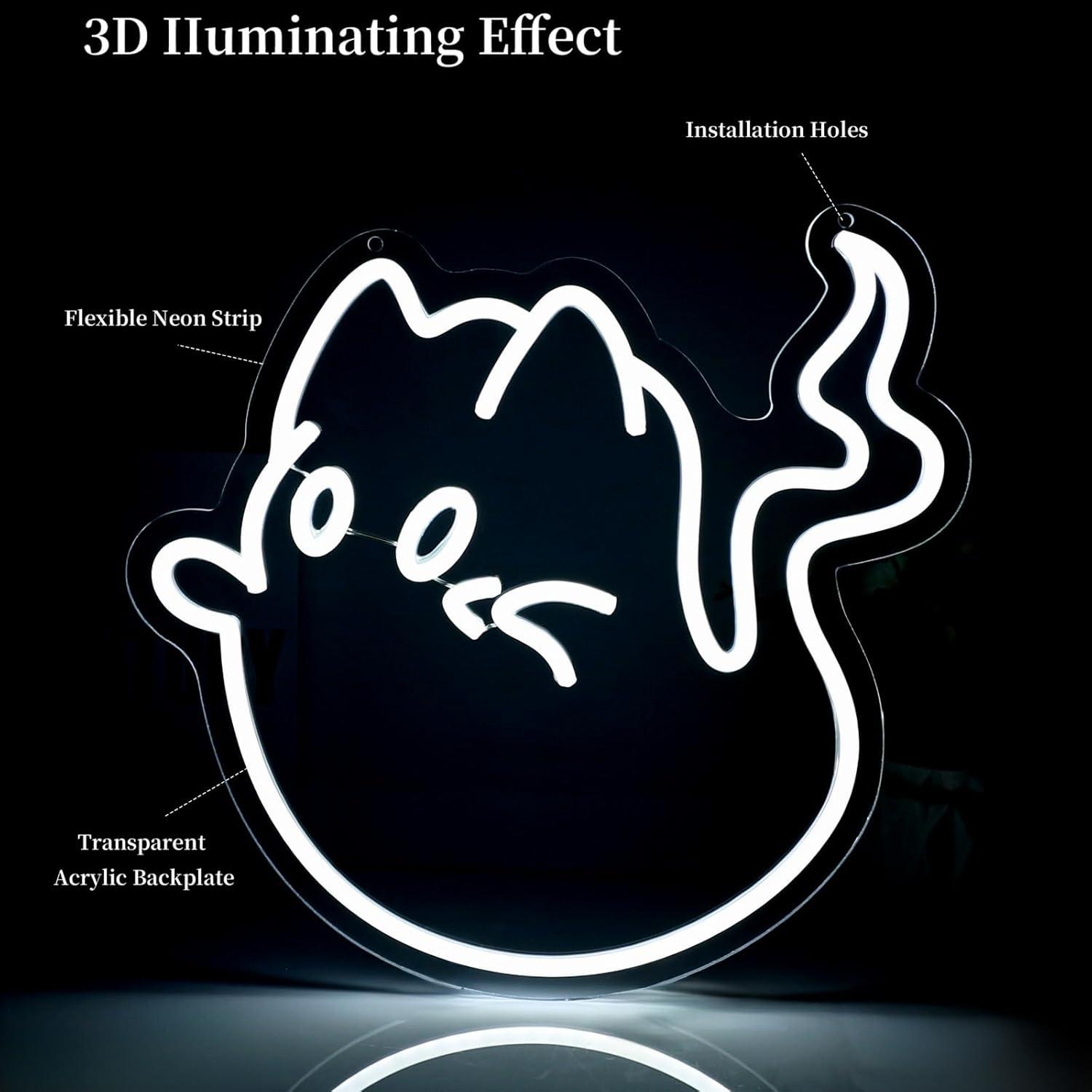Cat Ghost Neon Sign USB Powere - Home Bar Signs recensie en prijs