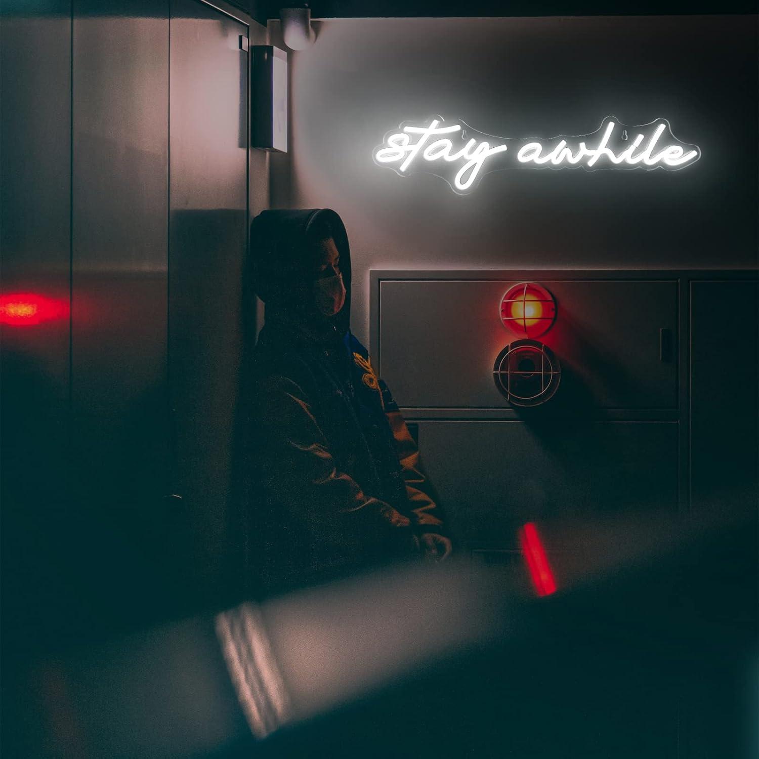 Stay Awhile Neon Signs USB Dim - Home Bar Signs recensie en prijs