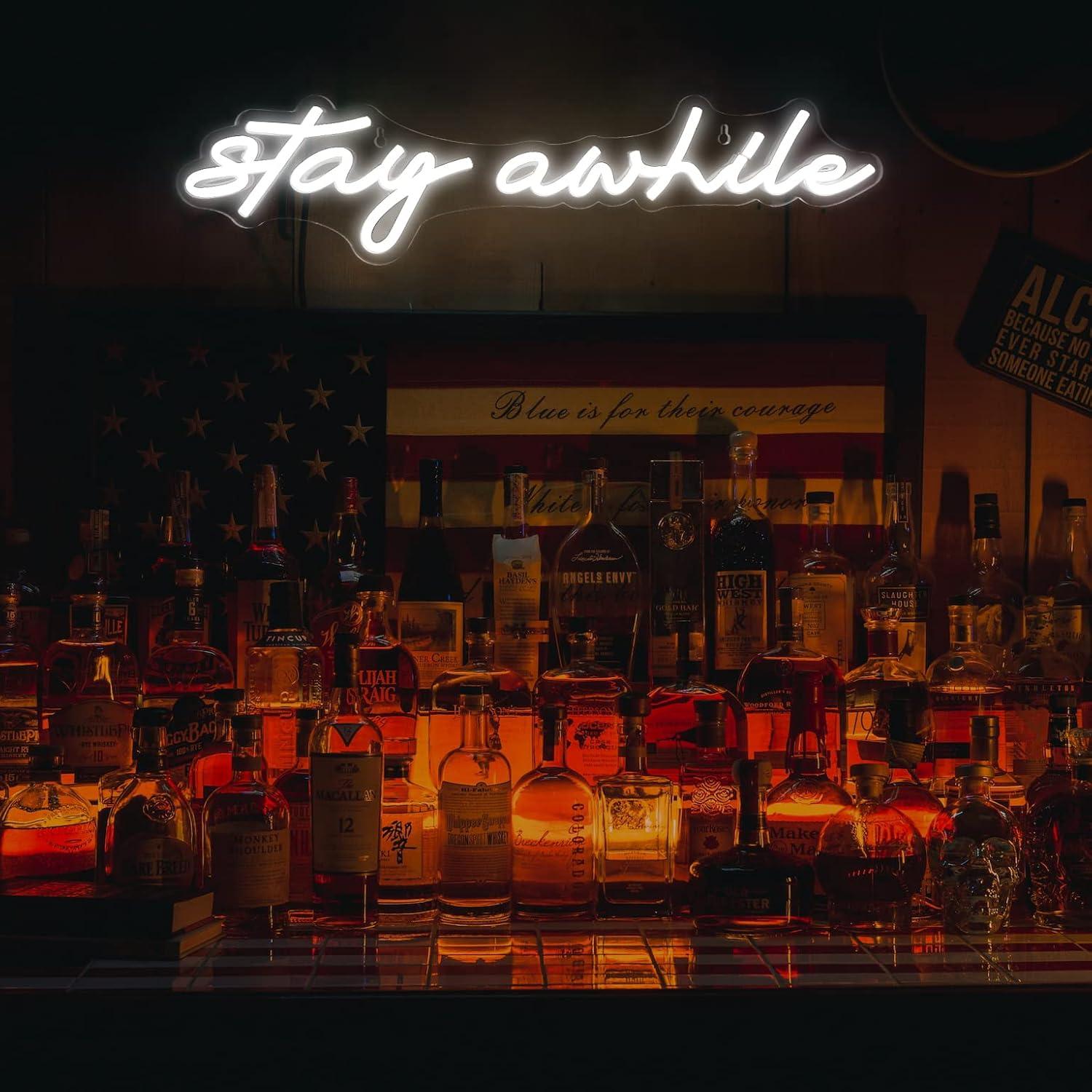 Stay Awhile Neon Signs USB Dim - Home Bar Signs recensie en prijs