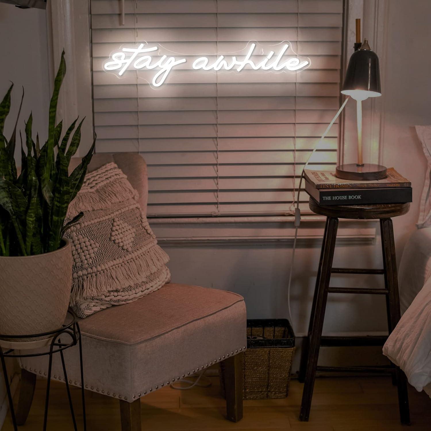 Stay Awhile Neon Signs USB Dim - Home Bar Signs recensie en prijs