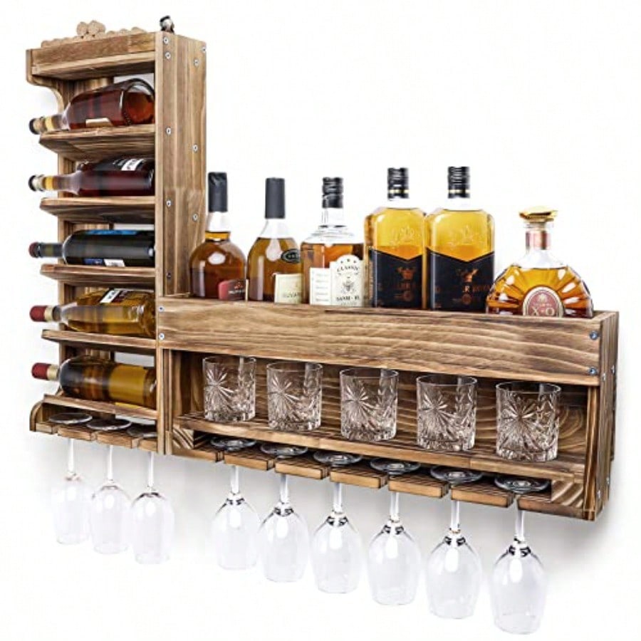 Wine Rack Wall Mounted WoodAlc - Home Bar Shelf recensie en prijs