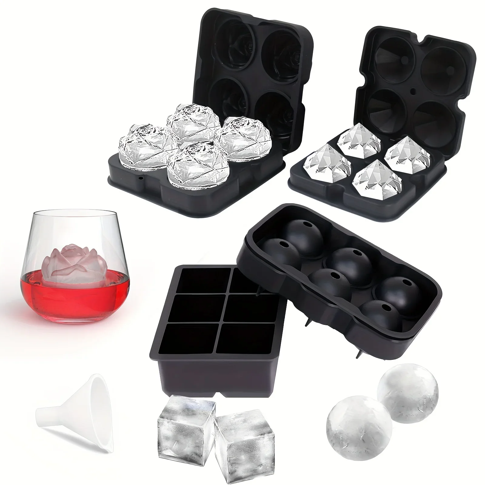 1pc 3D Rose Ice Cube Mold, Squ - Ice Mold Sphere recensie en prijs
