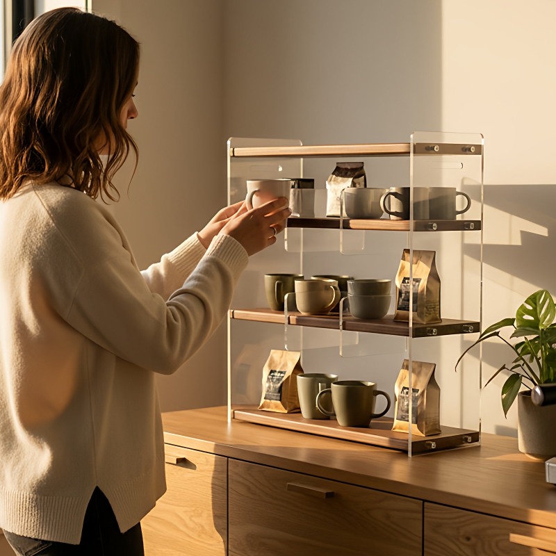 Solid Wood Acrylic Grid Cup St - Home Bar Stand recensie en prijs