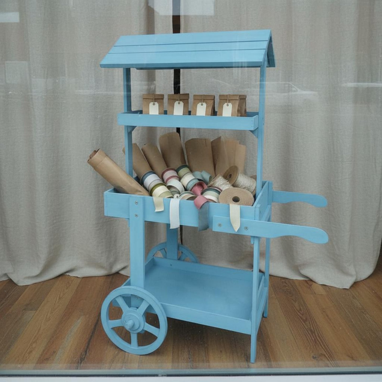 Rustic Display Trolley Wheeled - Home Bar Shelf recensie en prijs