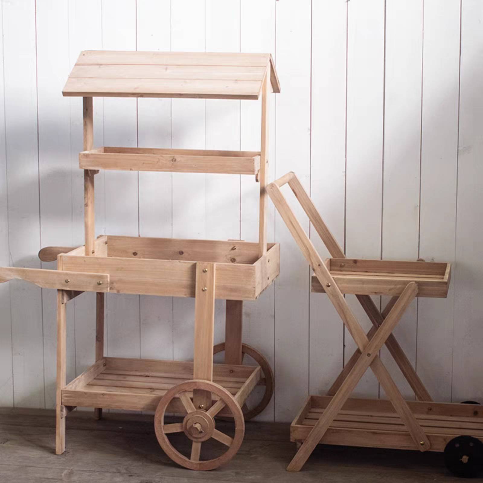 Rustic Display Trolley Wheeled - Home Bar Shelf recensie en prijs