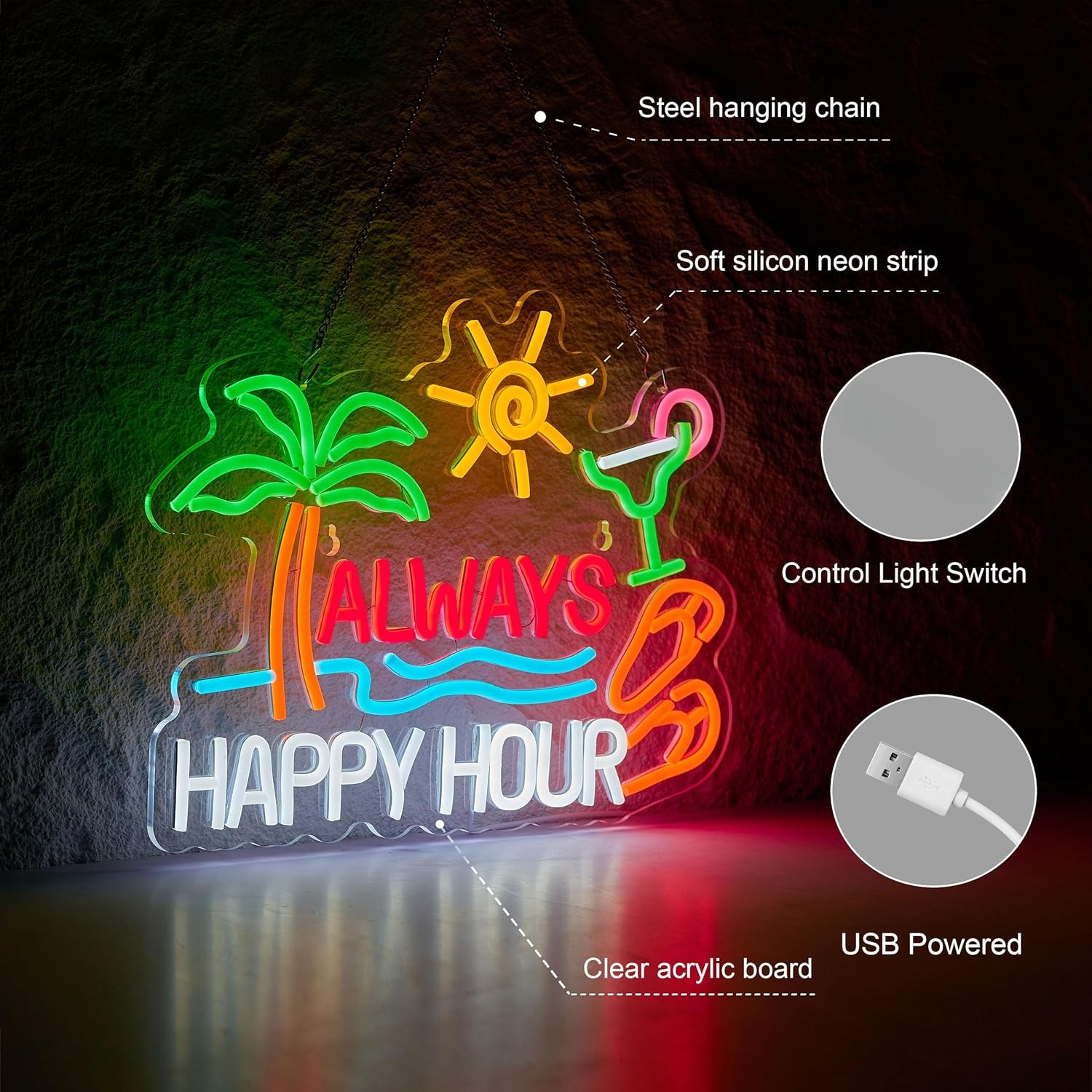 Always Happy Hour Beer Bar Neo - Home Bar Signs recensie en prijs