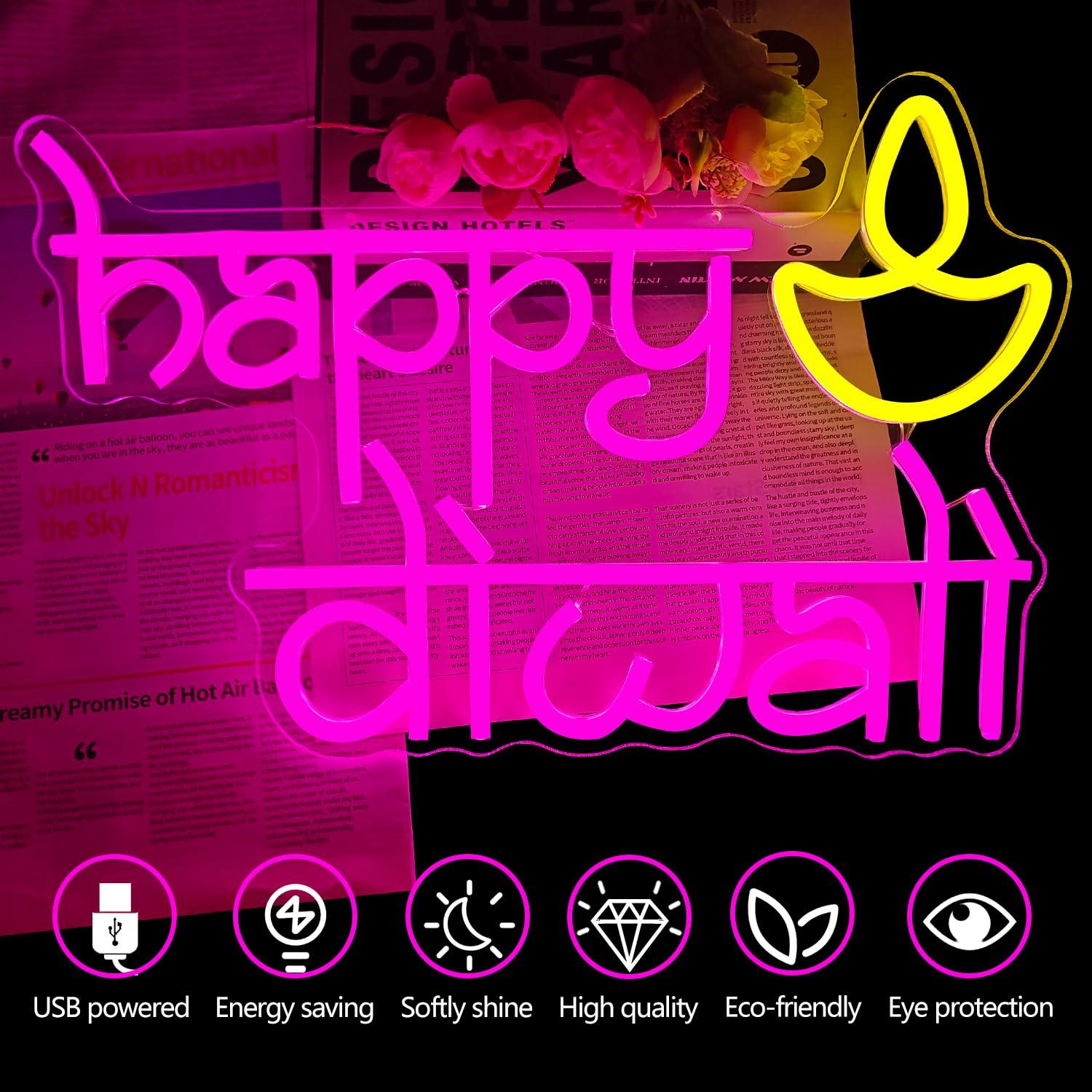Happy Diwali Neon Sign USB Pow - Home Bar Signs recensie en prijs