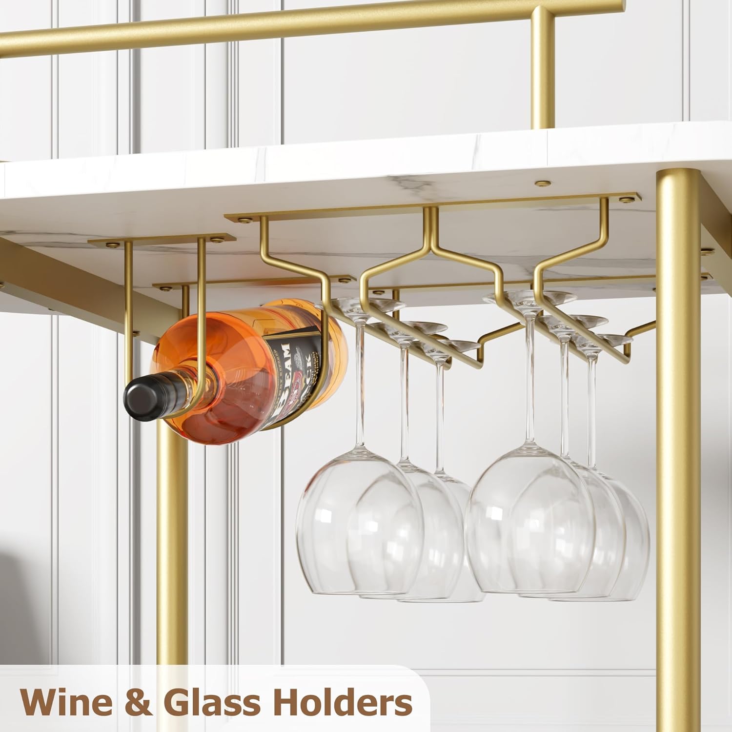 Gold Bar Carts with 4-Tiers St - Bar Cart Gold recensie en prijs