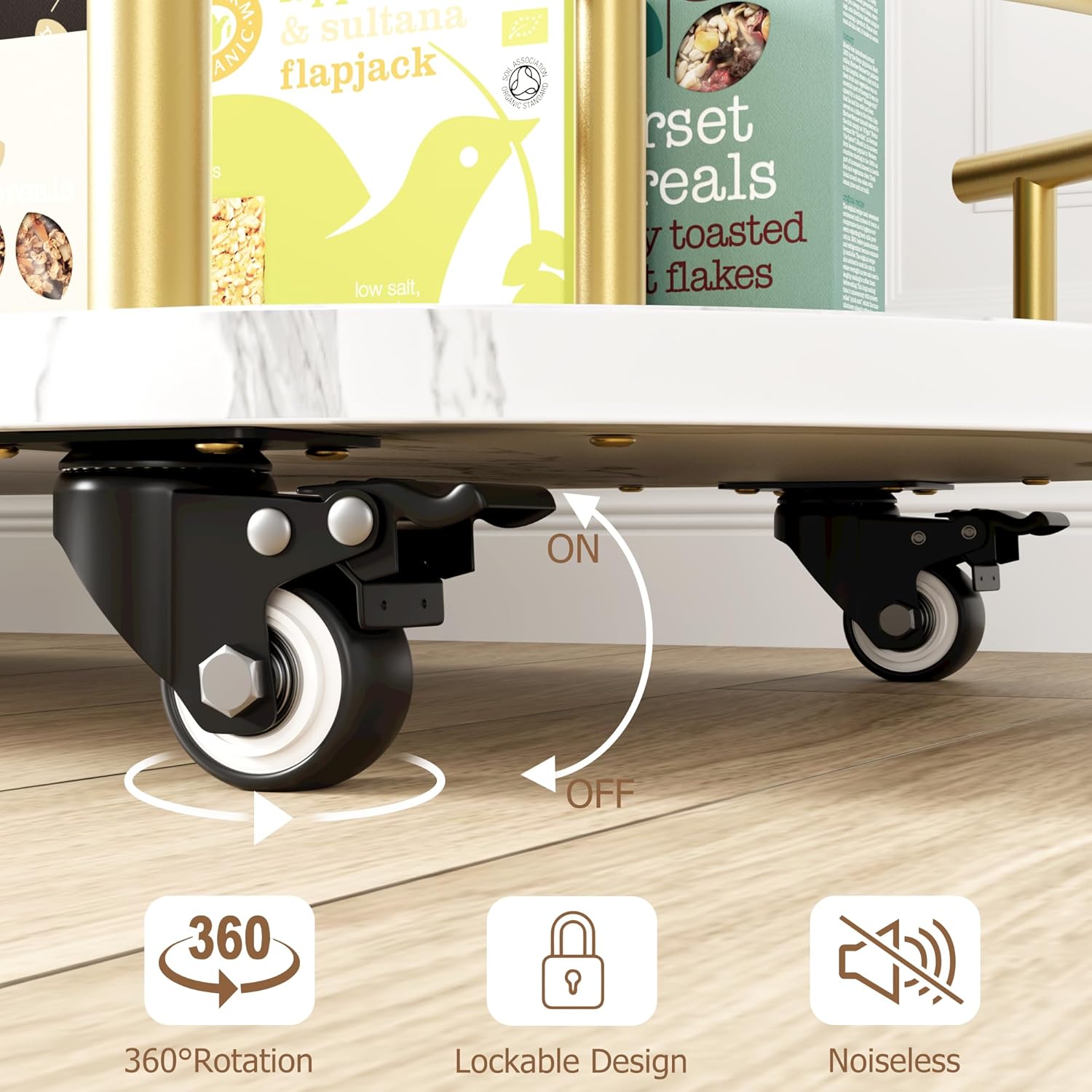 Gold Bar Carts with 4-Tiers St - Bar Cart Gold recensie en prijs