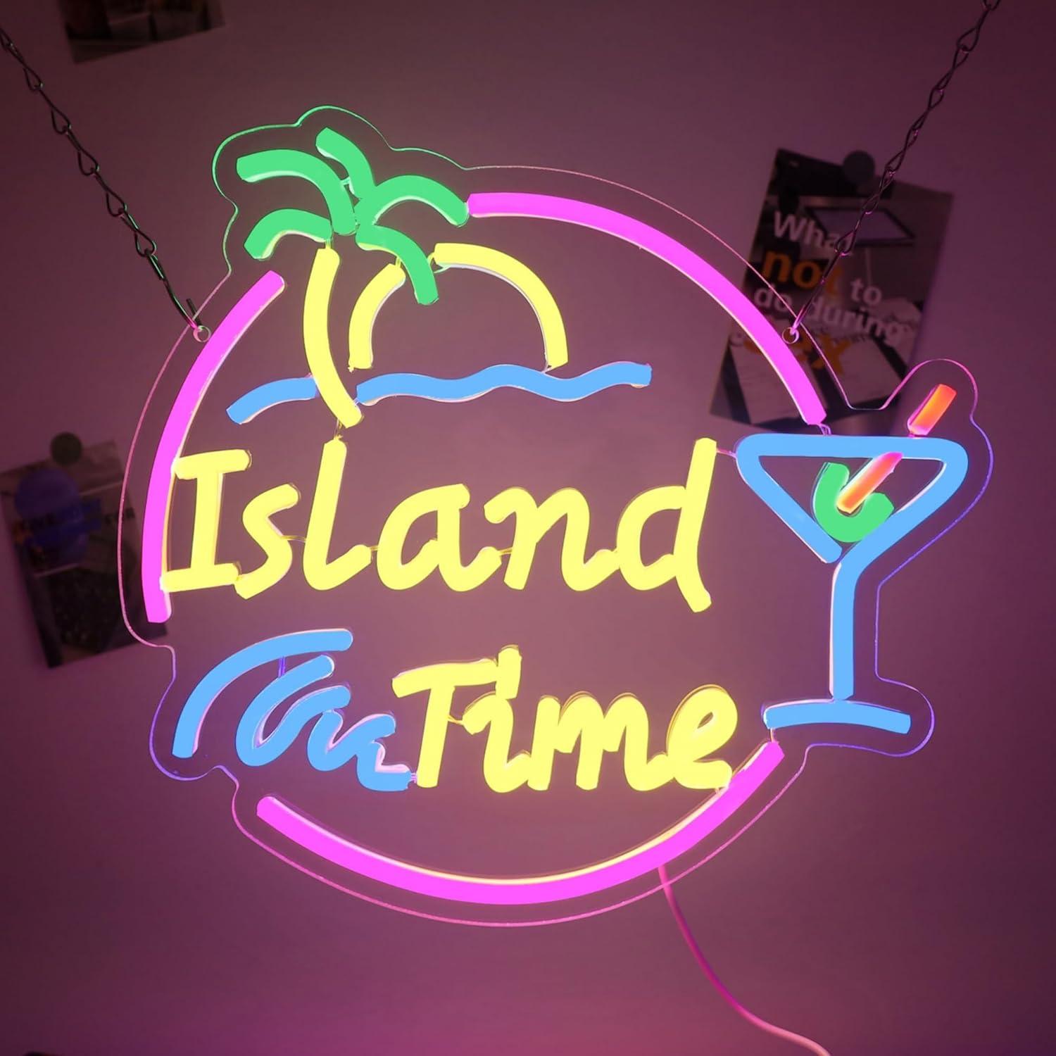 Island Time Neon Sign LED Ligh - Home Bar Signs recensie en prijs