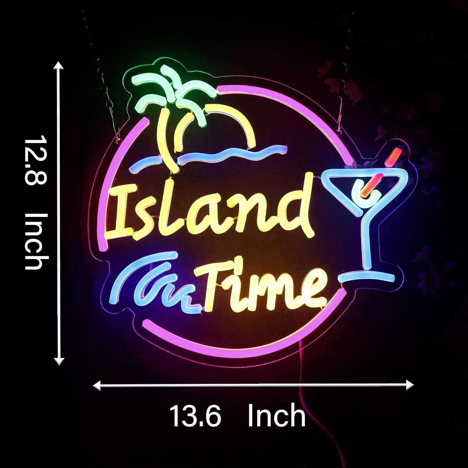 Island Time Neon Sign LED Ligh - Home Bar Signs recensie en prijs
