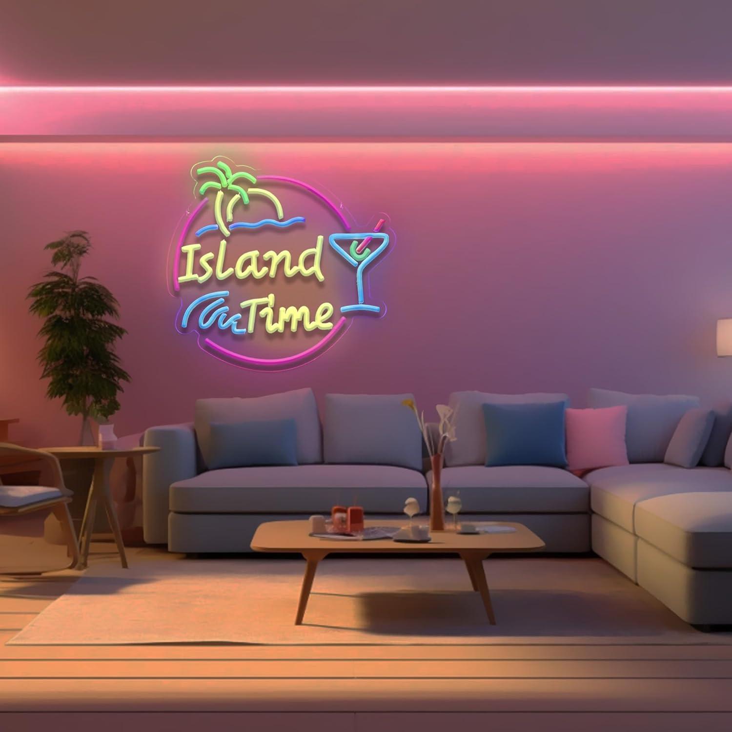 Island Time Neon Sign LED Ligh - Home Bar Signs recensie en prijs