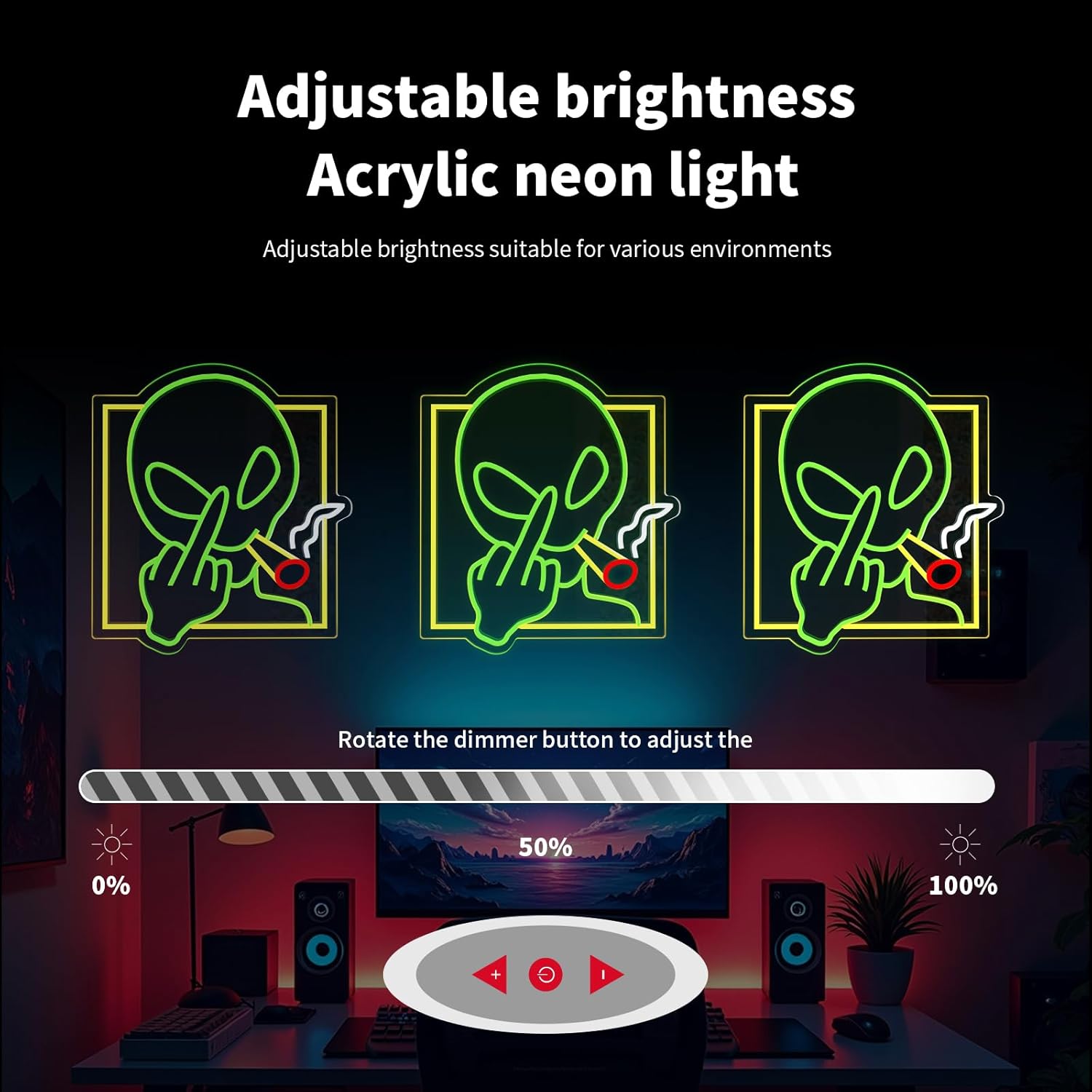Green Alien Neon Sign Art Wall - Home Bar Signs recensie en prijs
