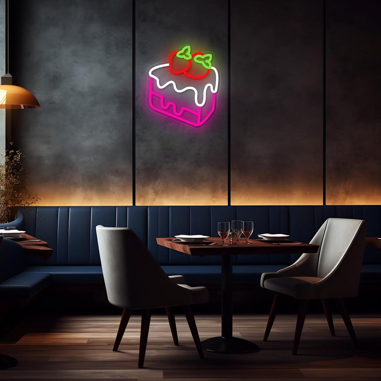 Strawberry Cake Neon Sign Frui - Home Bar Signs recensie en prijs