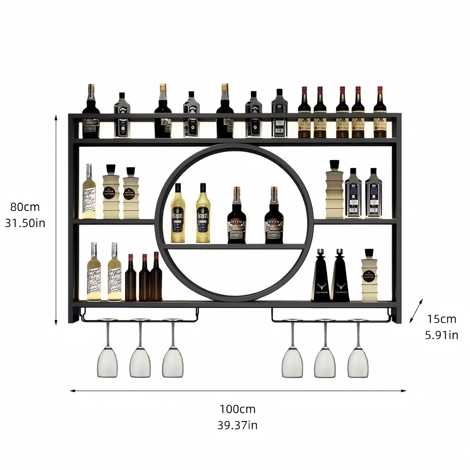39 Inch Metal Wall Mounted Win - Home Bar Stand recensie en prijs