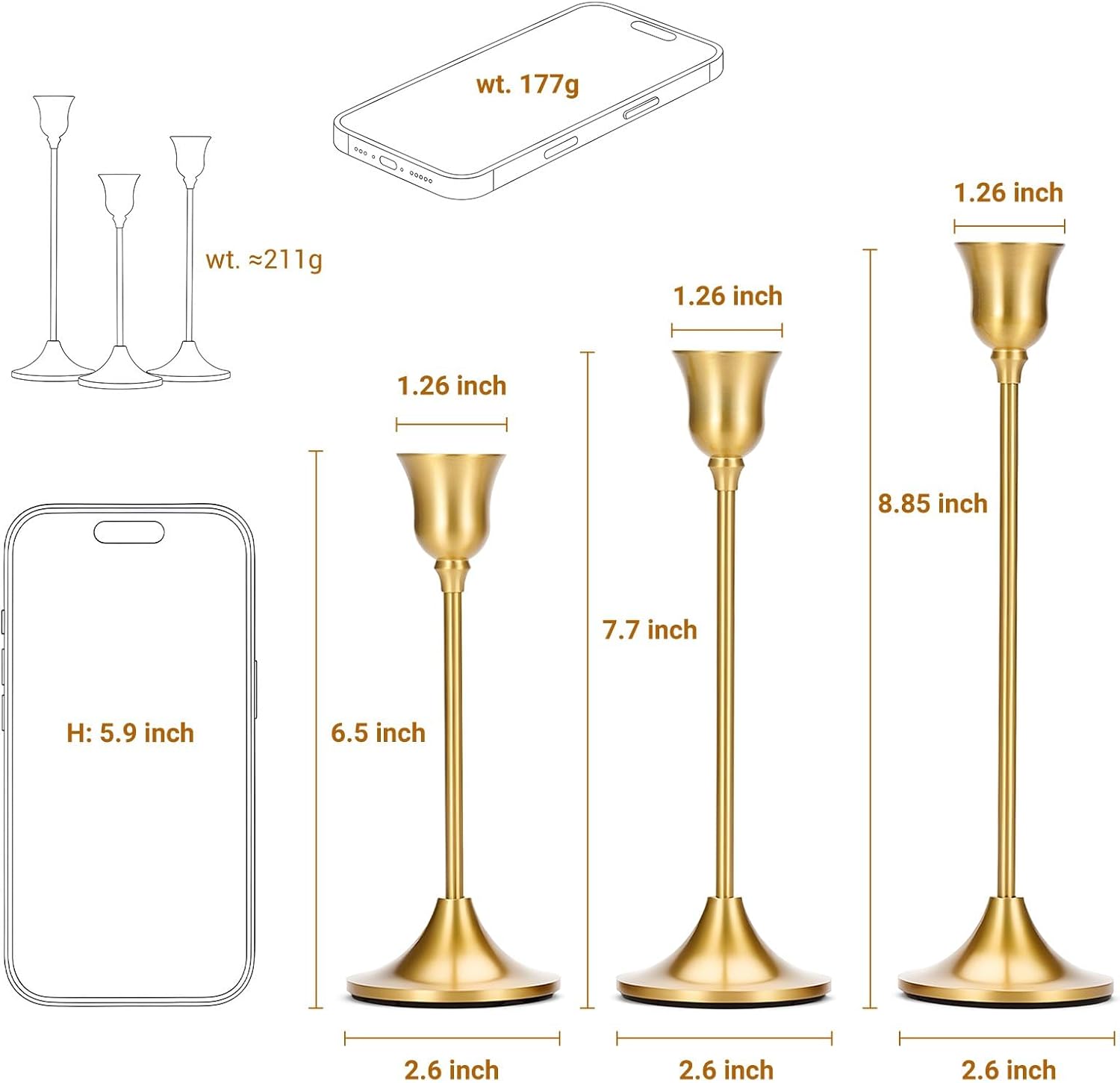 Vintage Brass Gold Taper Candl - Home Bar Set recensie en prijs