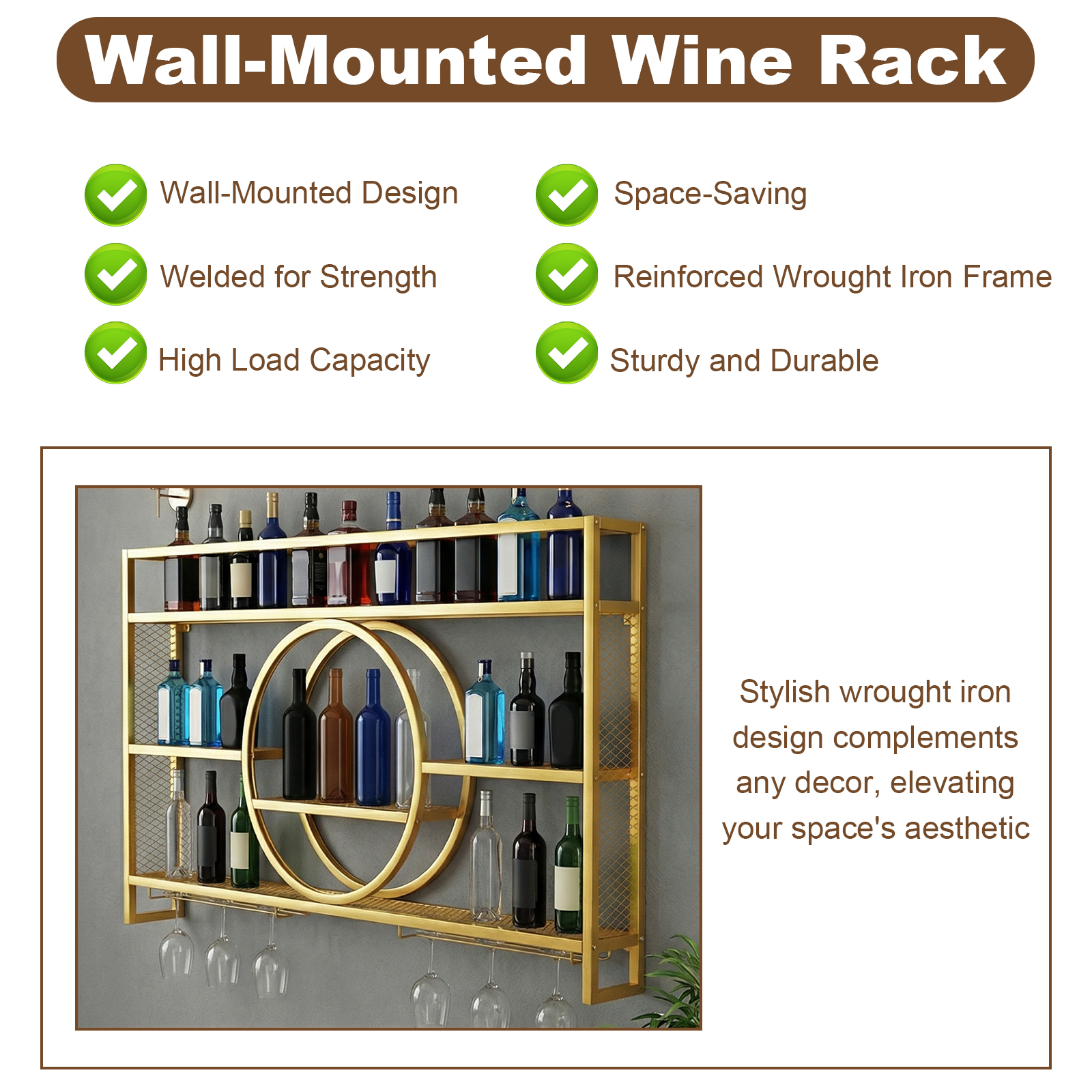 Wine Glass Rack Floating Bar S - Home Bar Shelf recensie en prijs
