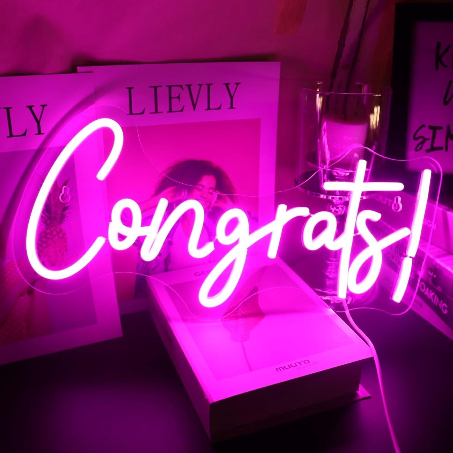 Congrats Neon Sign LED Word Li - Home Bar Signs recensie en prijs