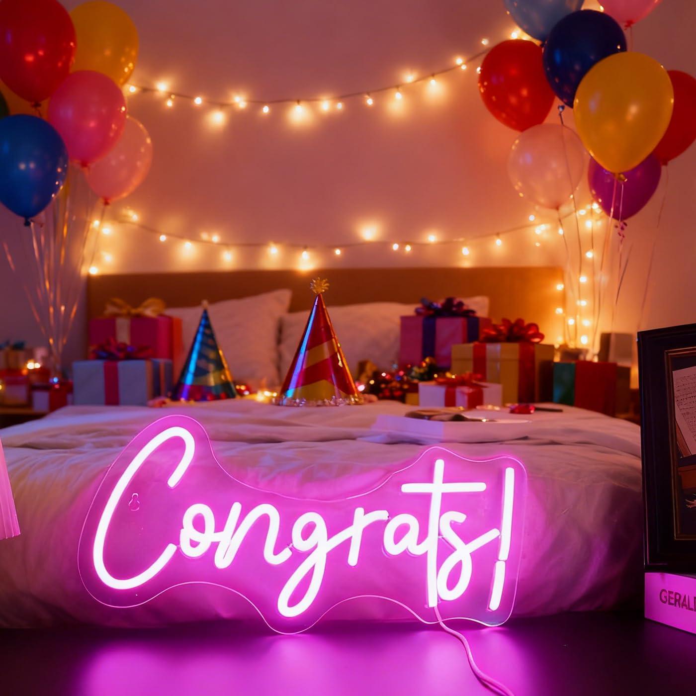 Congrats Neon Sign LED Word Li - Home Bar Signs recensie en prijs