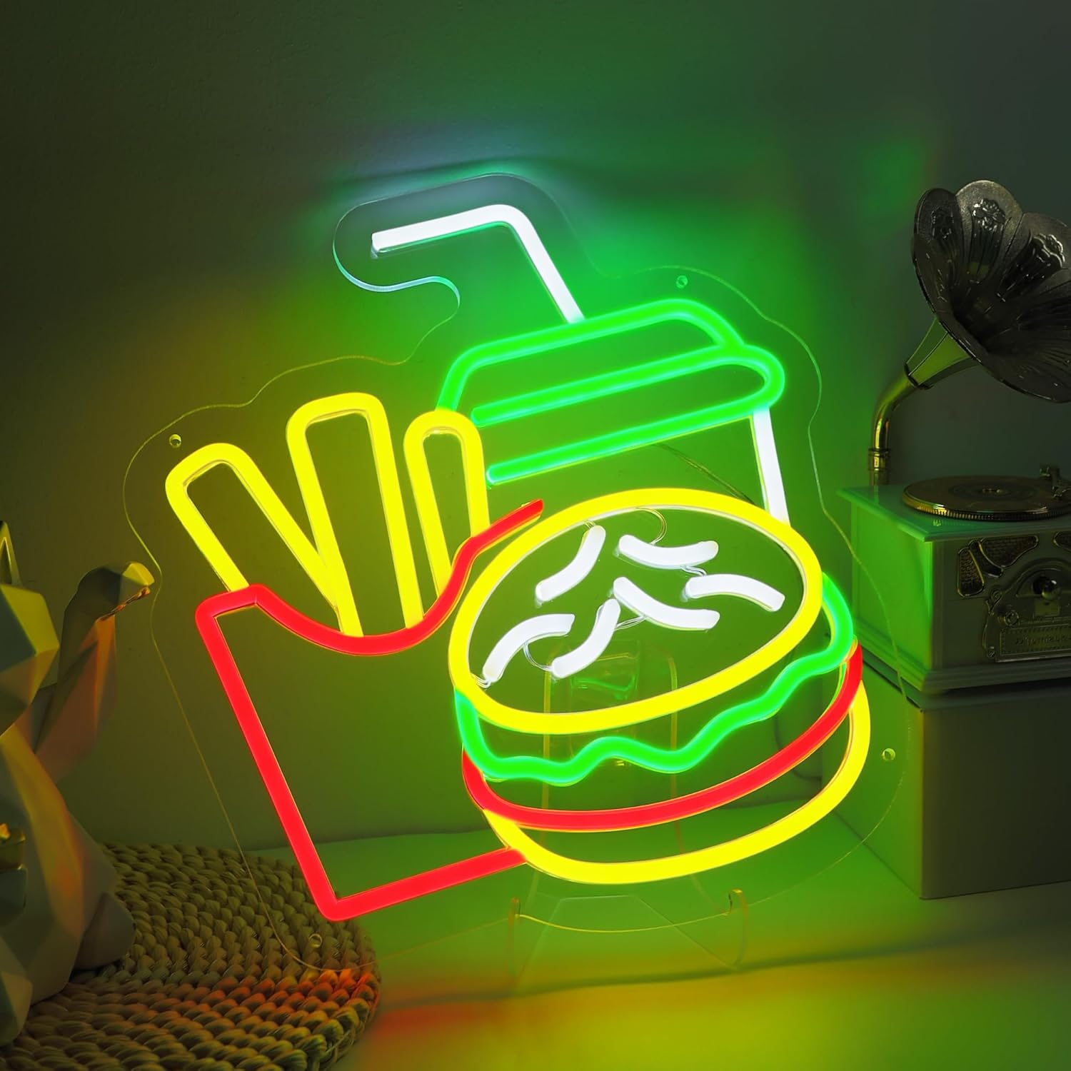 Burger Neon Sign French Fries  - Home Bar Signs recensie en prijs