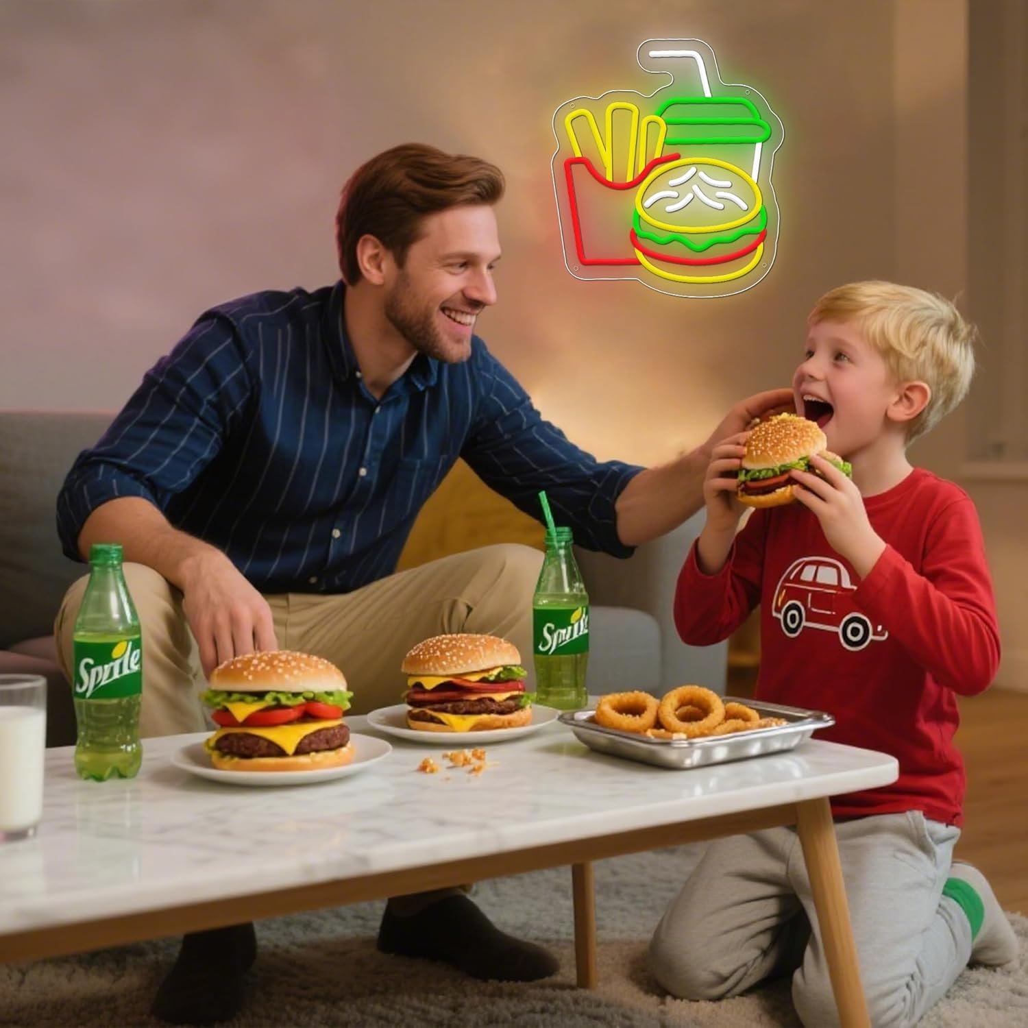 Burger Neon Sign French Fries  - Home Bar Signs recensie en prijs