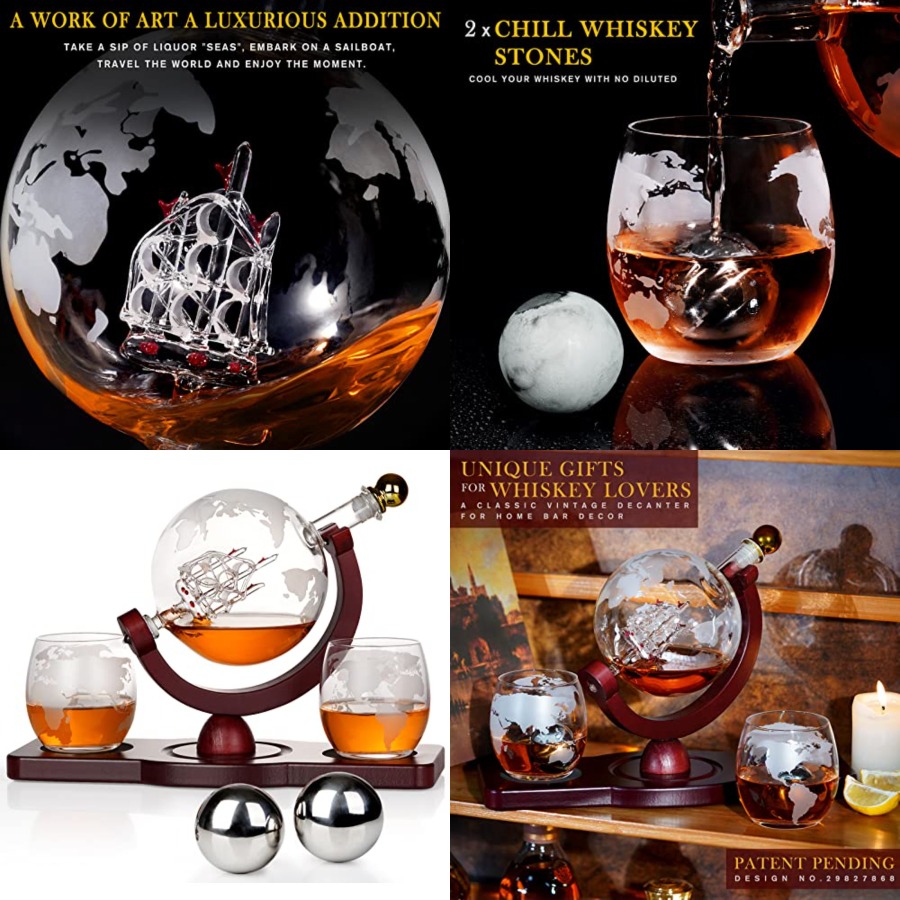 Gifts for Men Dad Fathers Day, - Decanter Globe Set recensie en prijs