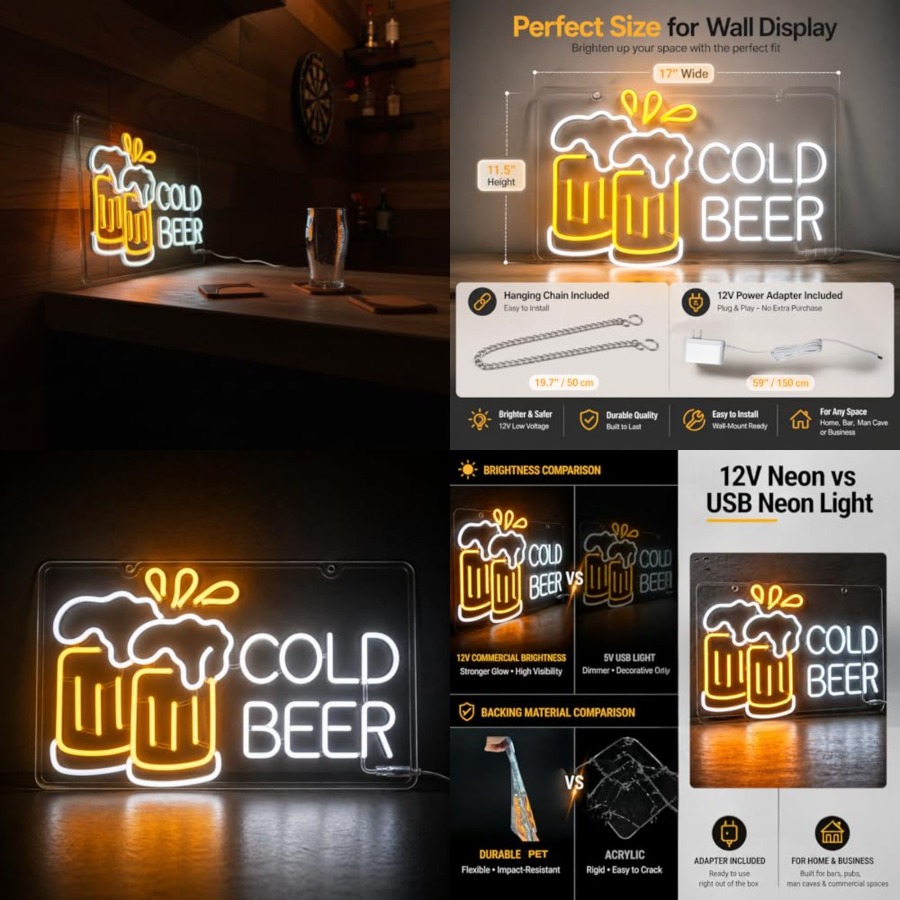 Cold Beer Neon Sign for Busine - Home Bar Signs recensie en prijs