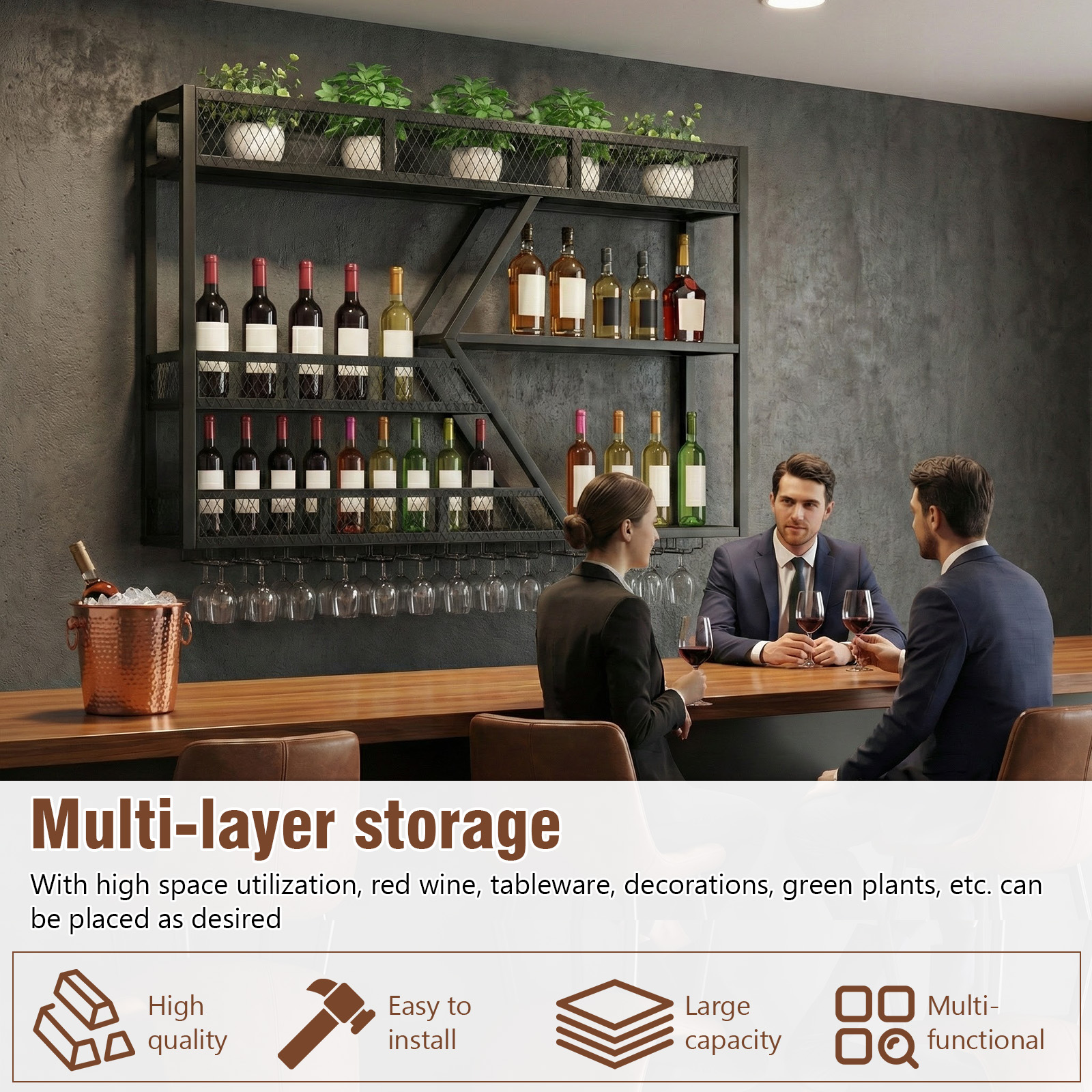 39in 3-Tiers Liquor Bottle Dis - Home Bar Shelf recensie en prijs