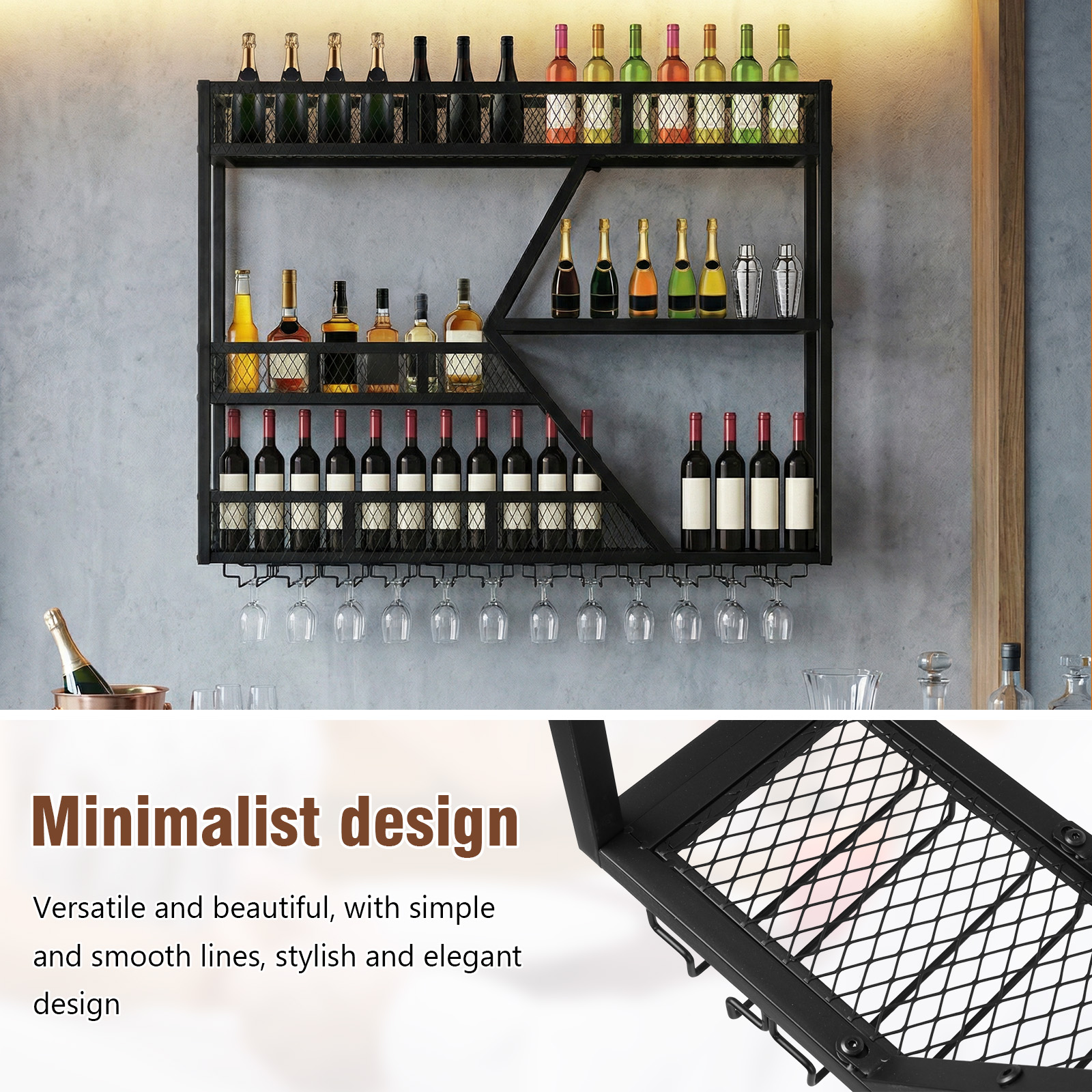 39in 3-Tiers Liquor Bottle Dis - Home Bar Shelf recensie en prijs