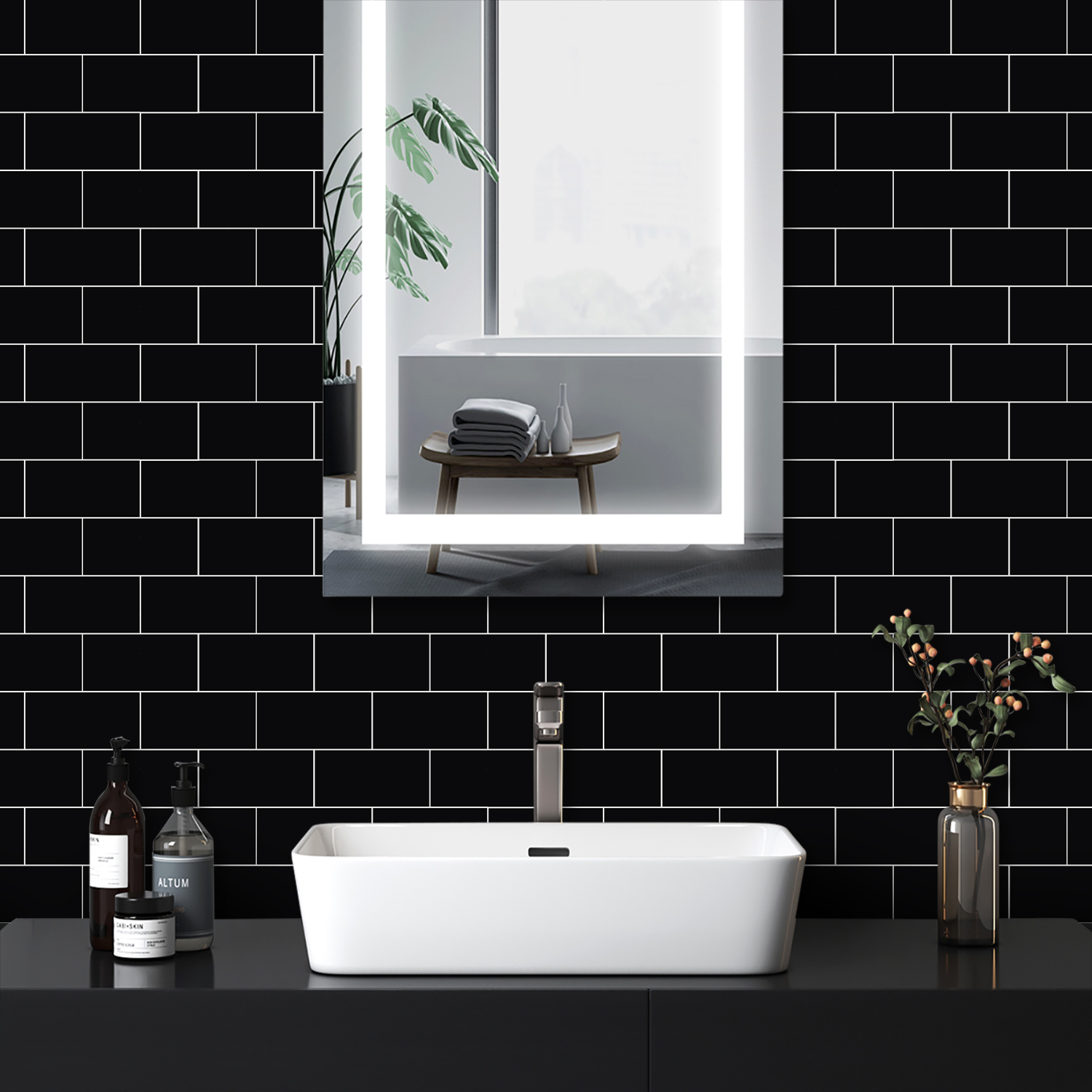 10pcs Black Embossed Marble Br - Home Bar Sink recensie en prijs