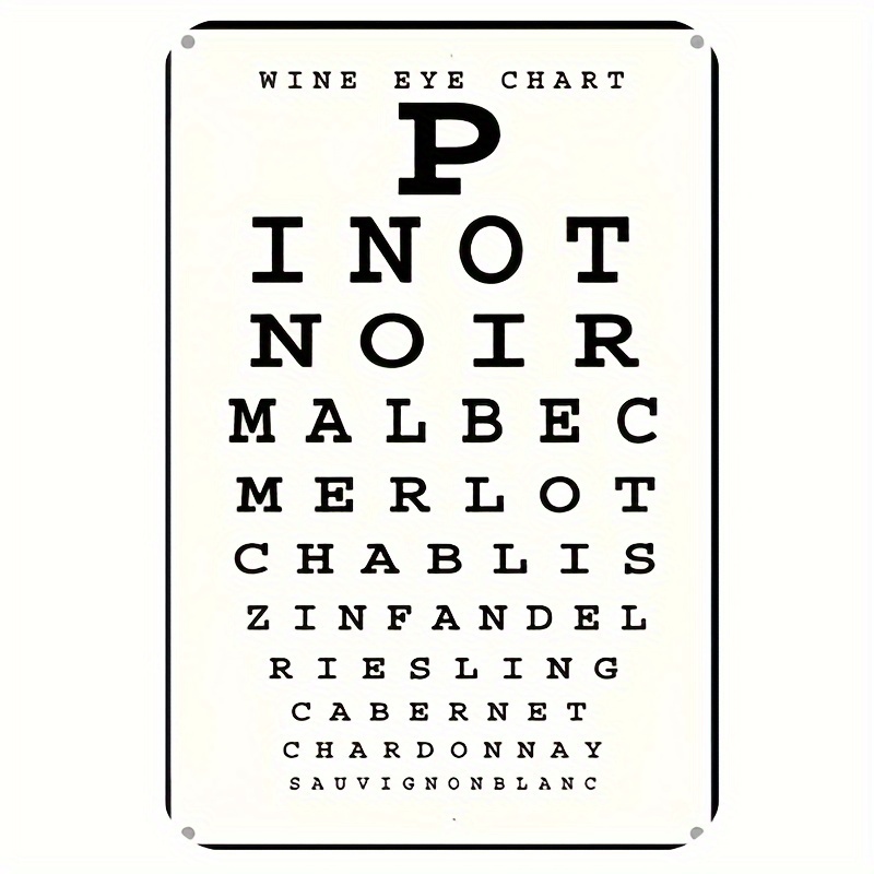 Vintage Wine Eye Chart Metal S - Home Bar Cafe recensie en prijs