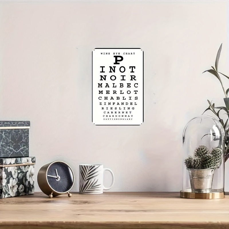 Vintage Wine Eye Chart Metal S - Home Bar Cafe recensie en prijs