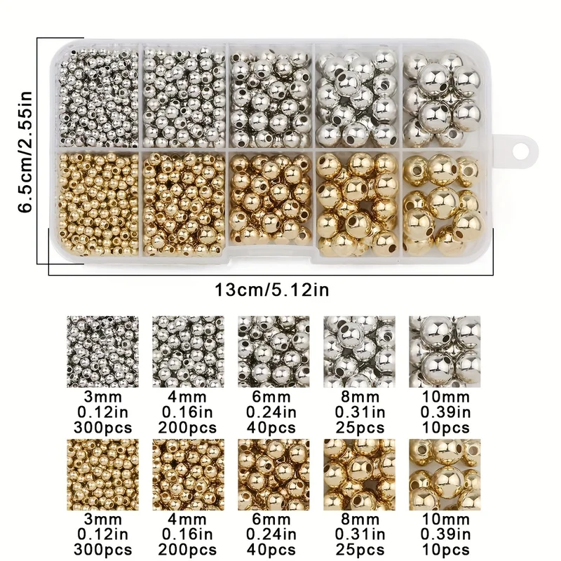 950PCS CCB 3/4/6/8/10MM Gold S - Bar Cart Gold recensie en prijs