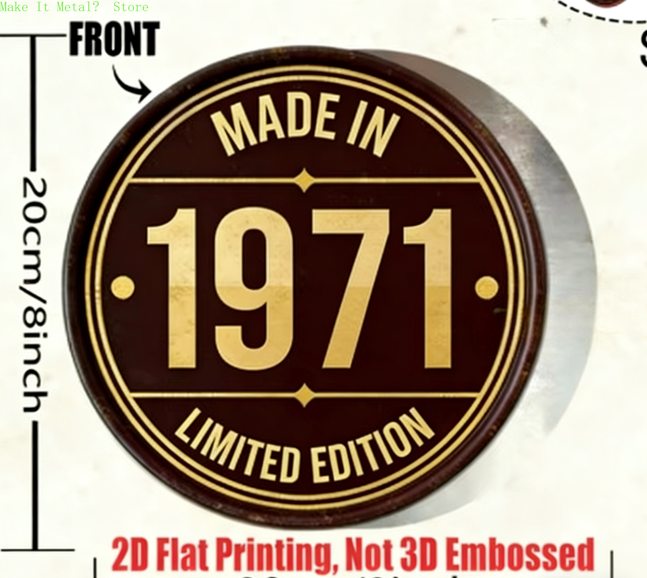 Made in 1971 20cm/8inch 2D Fla - Home Bar Cafe recensie en prijs