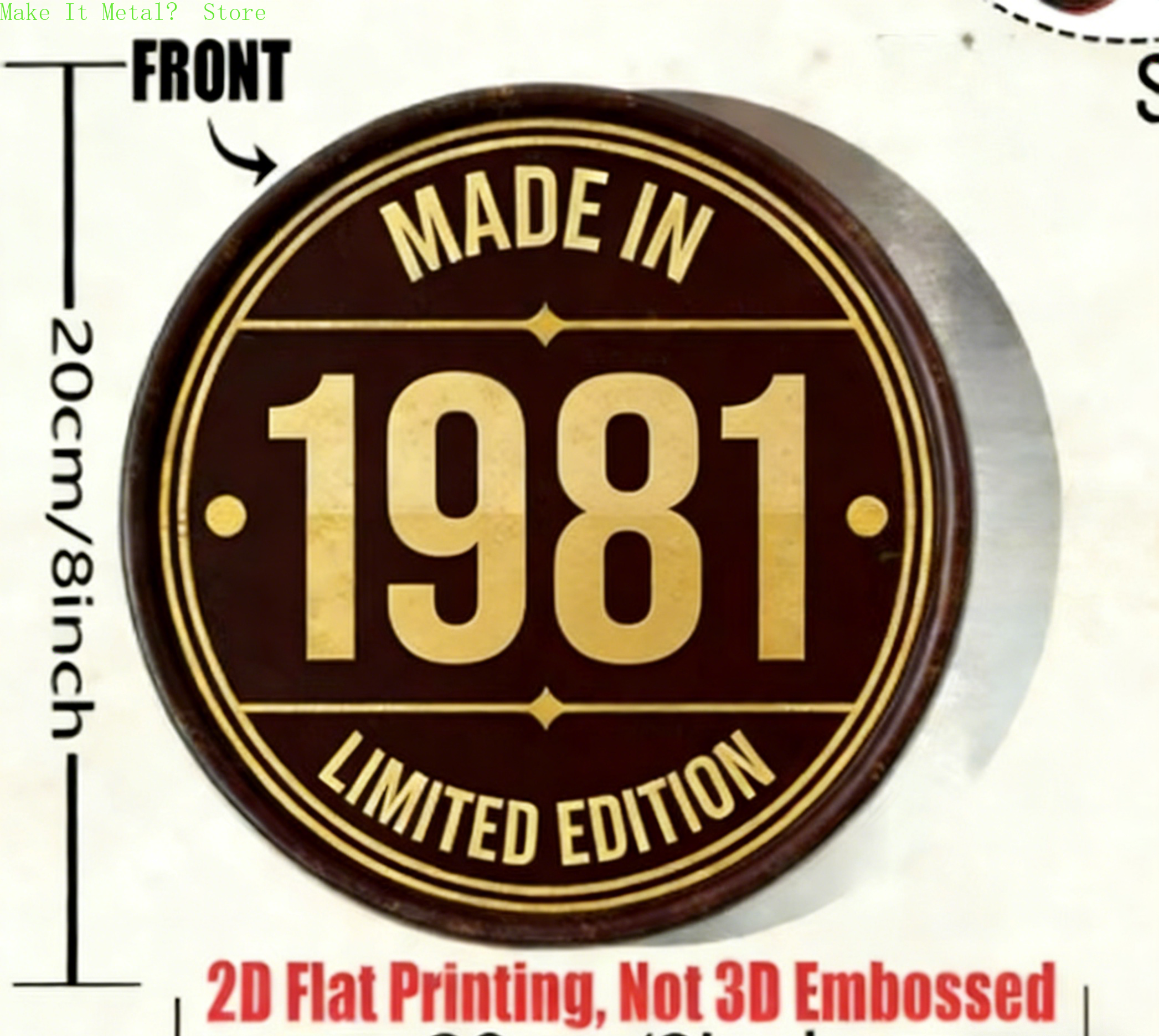 Made in 1971 20cm/8inch 2D Fla - Home Bar Cafe recensie en prijs