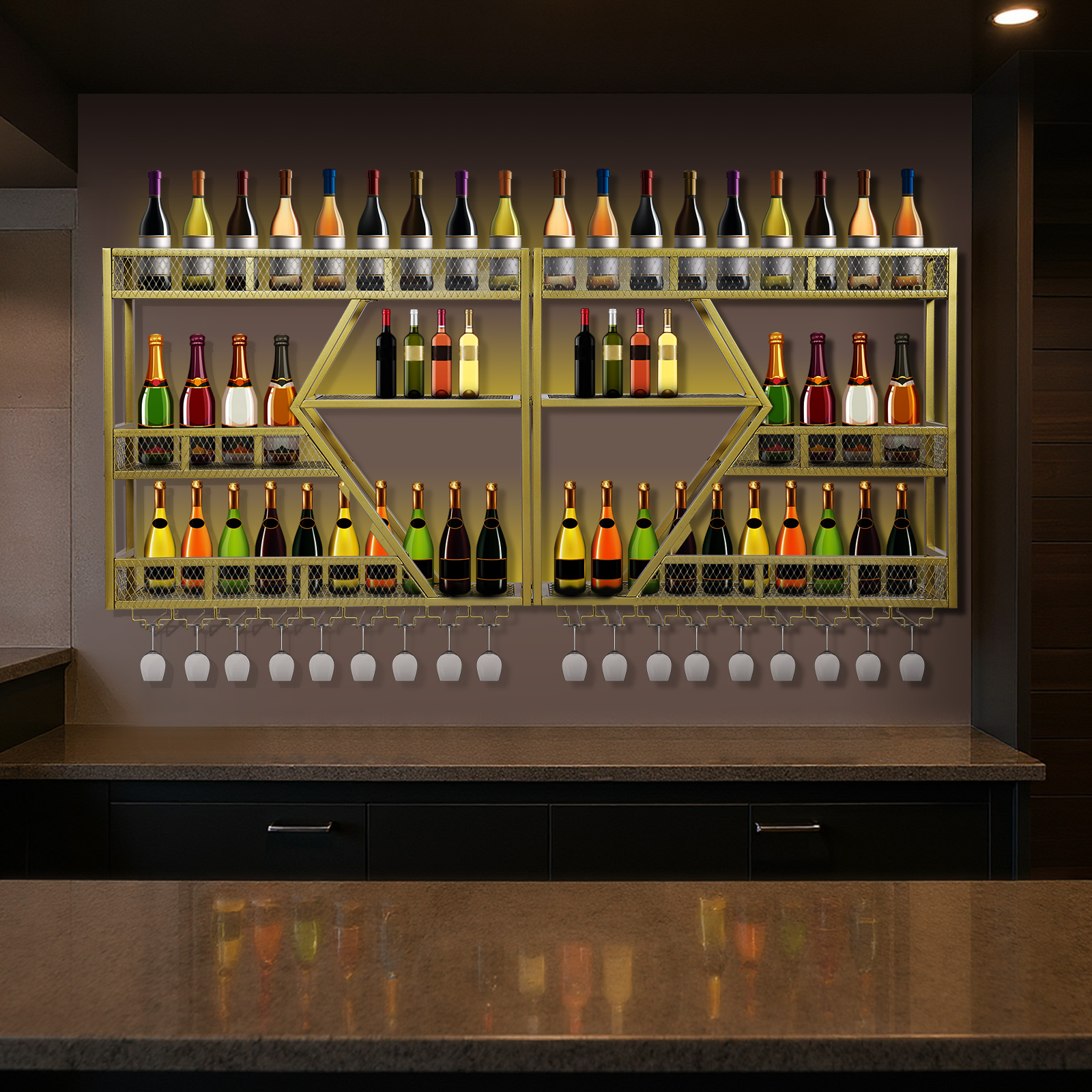 Metal Wine Bottles Storage Dis - Home Bar Shelf recensie en prijs