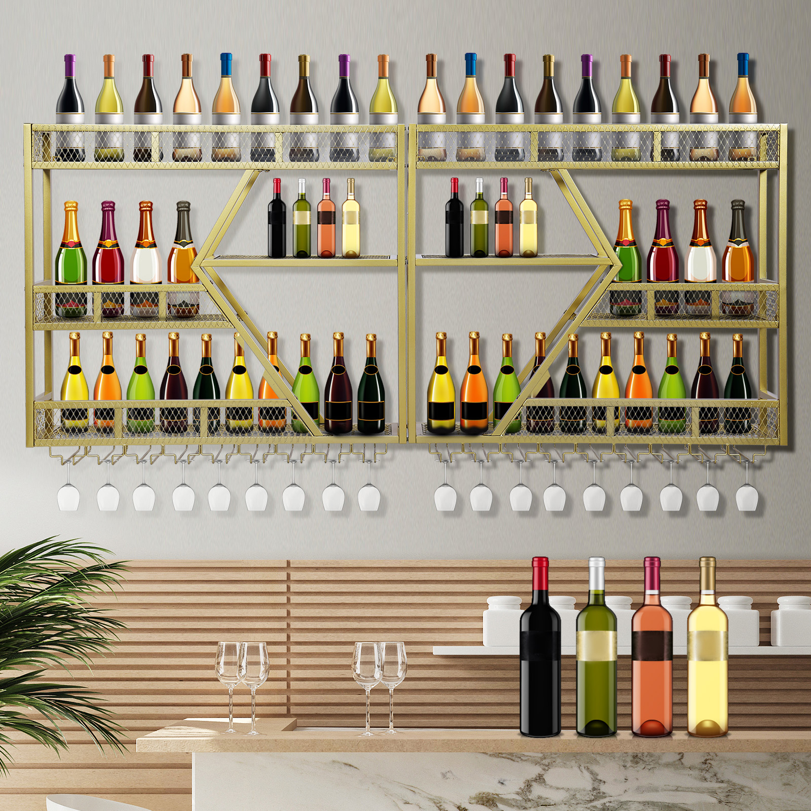 Metal Wine Bottles Storage Dis - Home Bar Shelf recensie en prijs