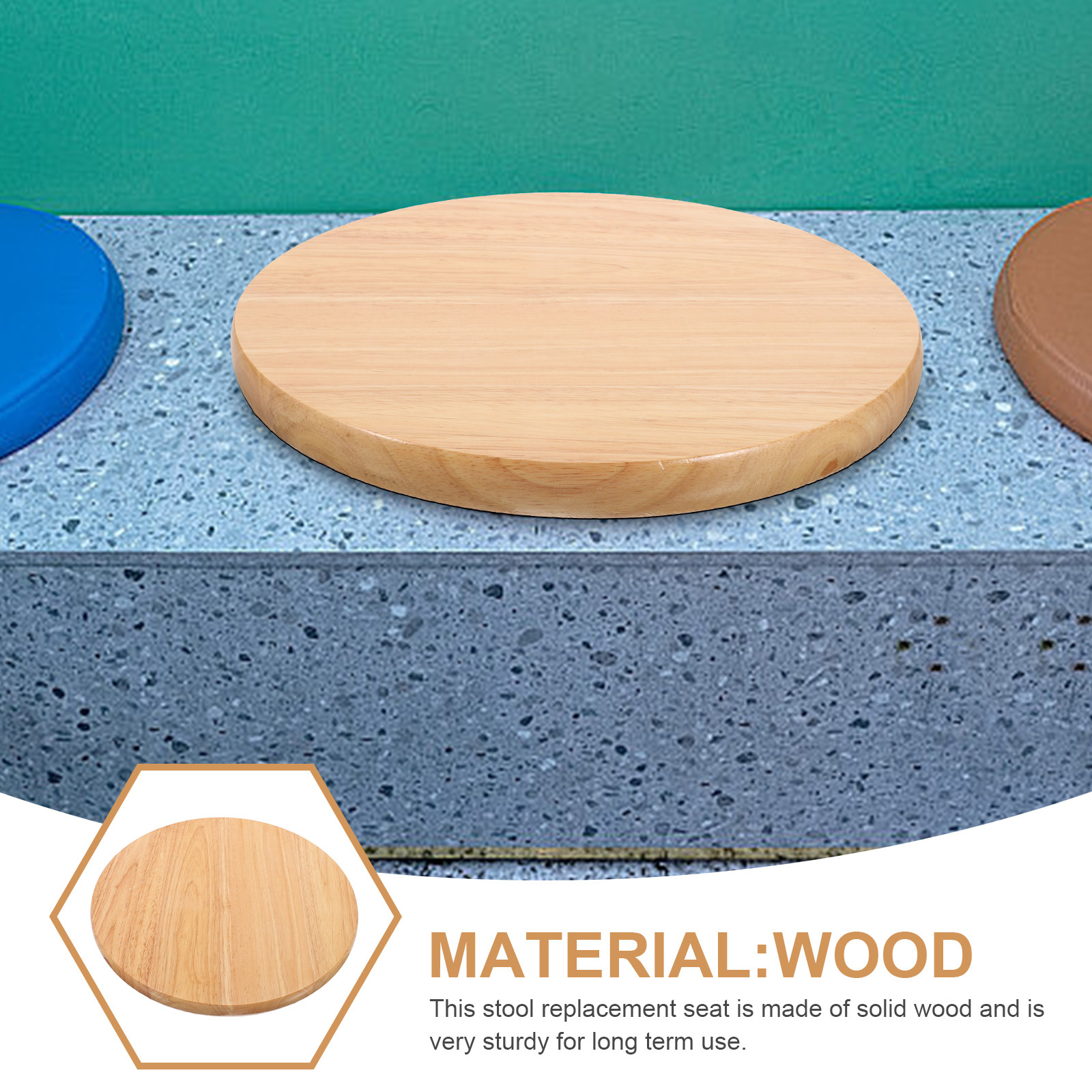 Round Wooden Bar Stool Seat Re - Home Bar Seating recensie en prijs
