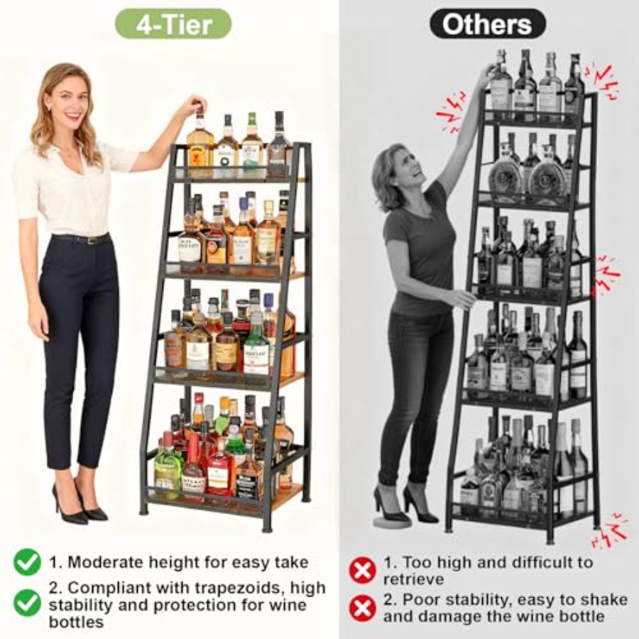4-Tier Trapezoid Liquor Stand  - Home Bar Stand recensie en prijs