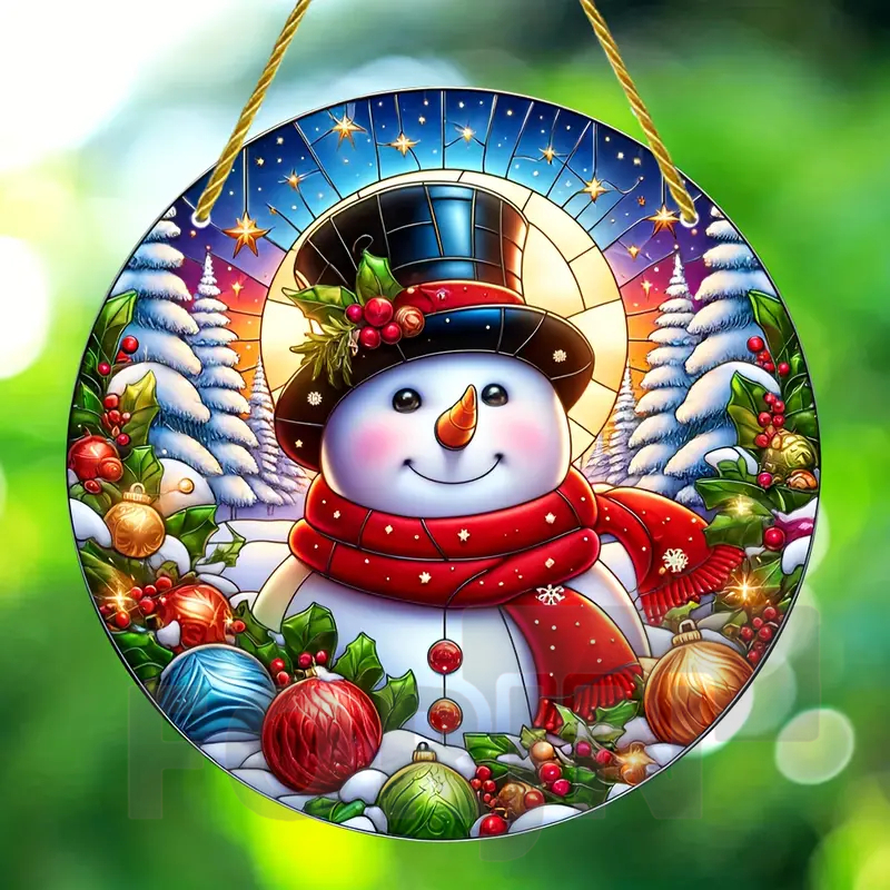 Christmas Snowman Acrylic Roun - Home Bar Cafe recensie en prijs